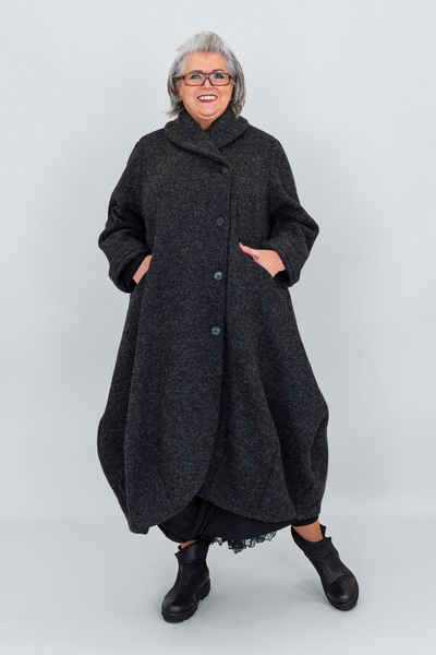 déjà vu Fashion Wollmantel Sesara Mantel im Oversized Look aus 100% Wolle in anthrazit (1-tlg)
