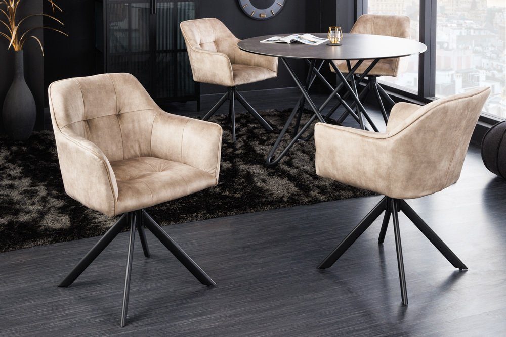 riess-ambiente Esszimmerstuhl LOFT champagner / schwarz günstig online kaufen