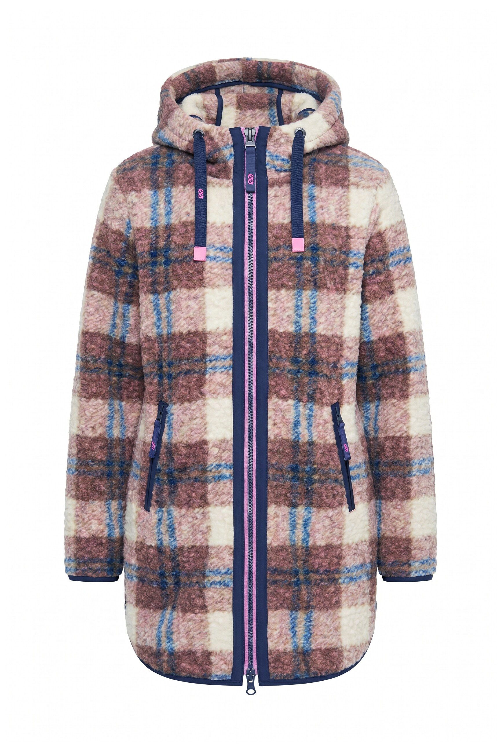 Laurasøn Wolljacke Karojacke Kapuze 2-Wege-Zipper – Bild 2 von 4