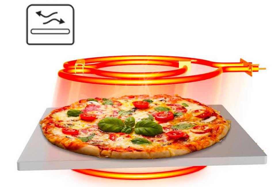 KeMar Kitchenware Pizzaofen KPO-220, Touch Display, Automatische Programme, Pizzastein, Pizzaschieber