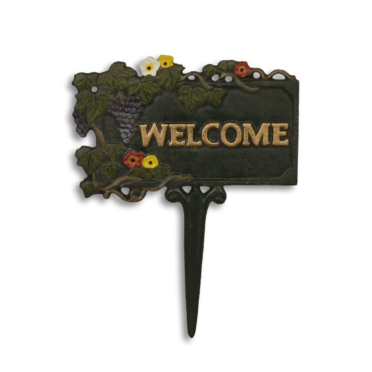 Dekofigur cm Erde x Schild Moritz Welcome 20,1 Blumen Gusseisen Steckschild 26 Pflanzen für Garten, Boden Hinweis