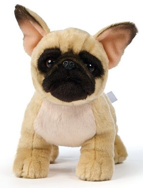 Uni-Toys Kuscheltier Französische Bulldogge (beige) - Mit/Ohne Leine - 26 cm - Plüschtier, zu 100 % recyceltes Füllmaterial