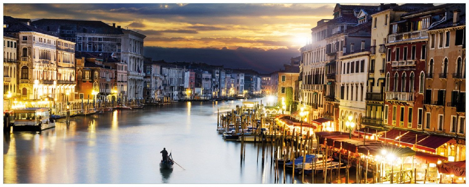 Wallario Memoboard Canal Grande in Venedig am Abend mit untergehender Sonne