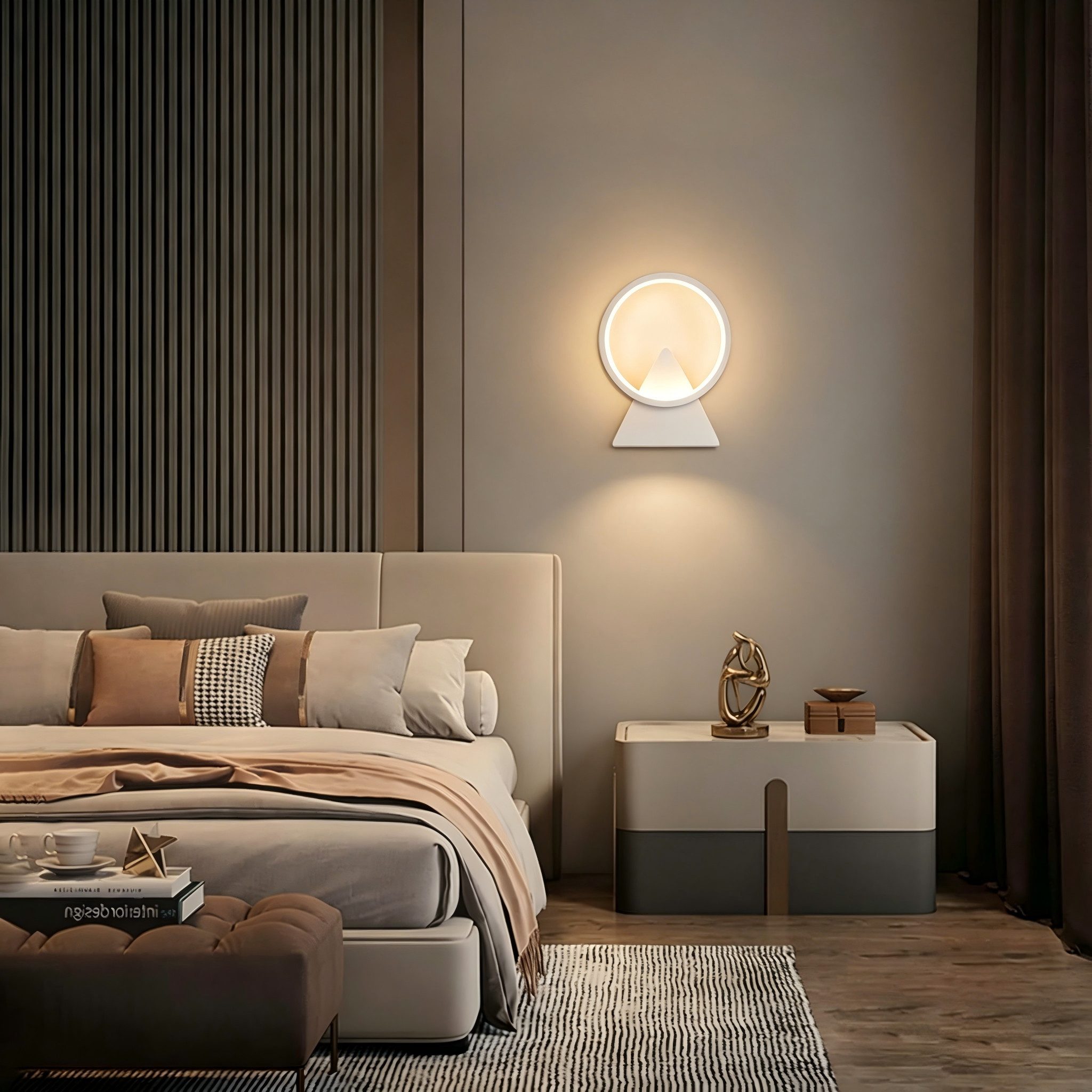 BlingBin Wandleuchte 8 W runde LED Wandlampe 3000 K warmweiß, 800 lm, Innenbeleuchtung, LED fest integriert, Warmweiß, Innen Wandbeleuchtung für Wohnzimmer, Schlafzimmer, Flur und Treppen