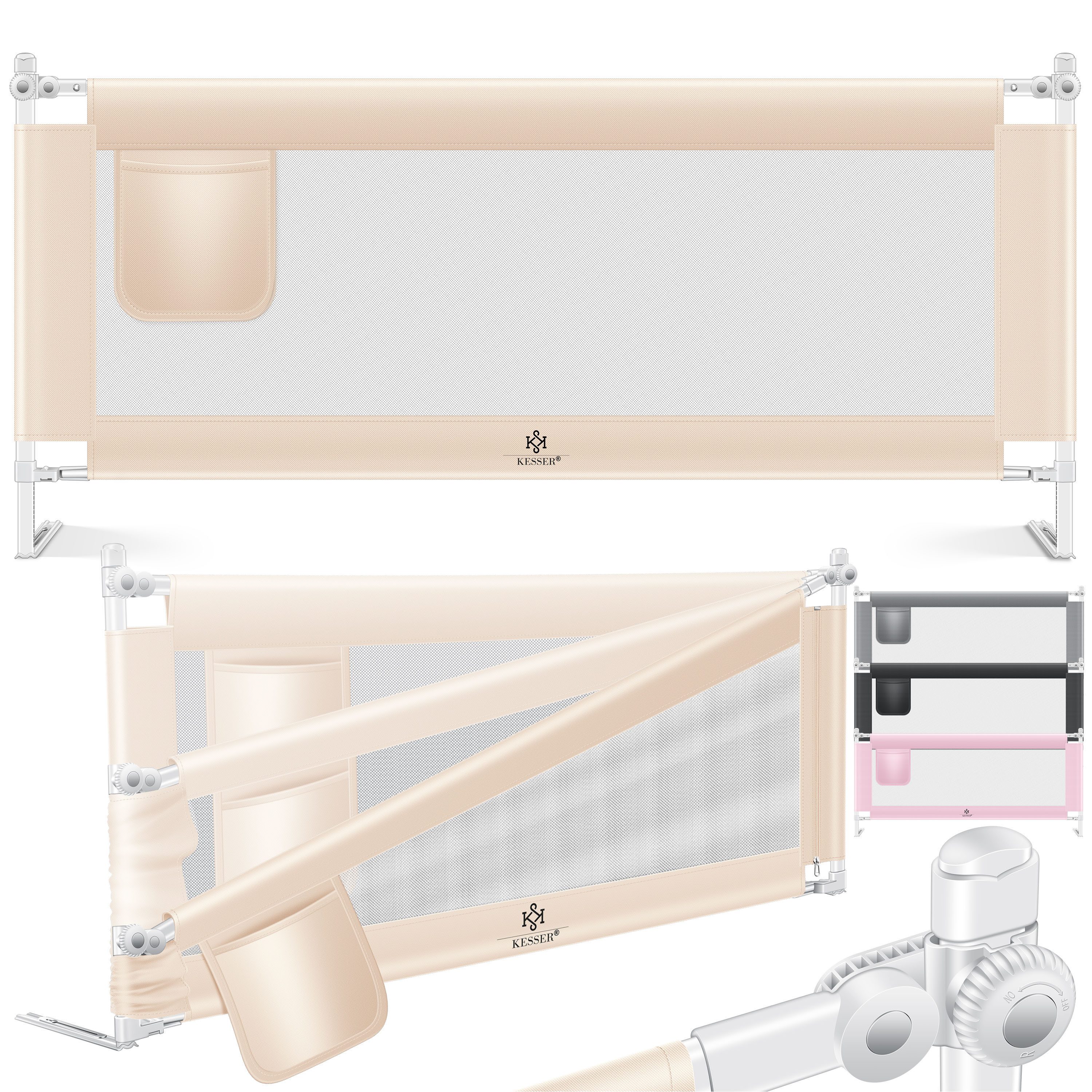 KESSER Bettschutzgitter, Bettgitter Bettschutzgitter Kinderbettgitter für Kinder Baby