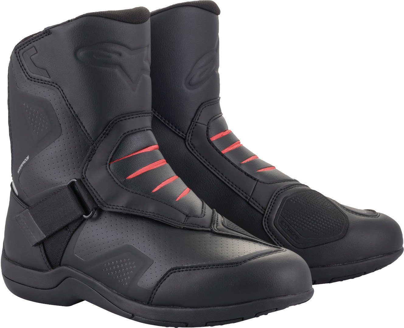 Alpinestars Ridge V2 Wasserdichte Motorradstiefel Motorradstiefel Black/Red