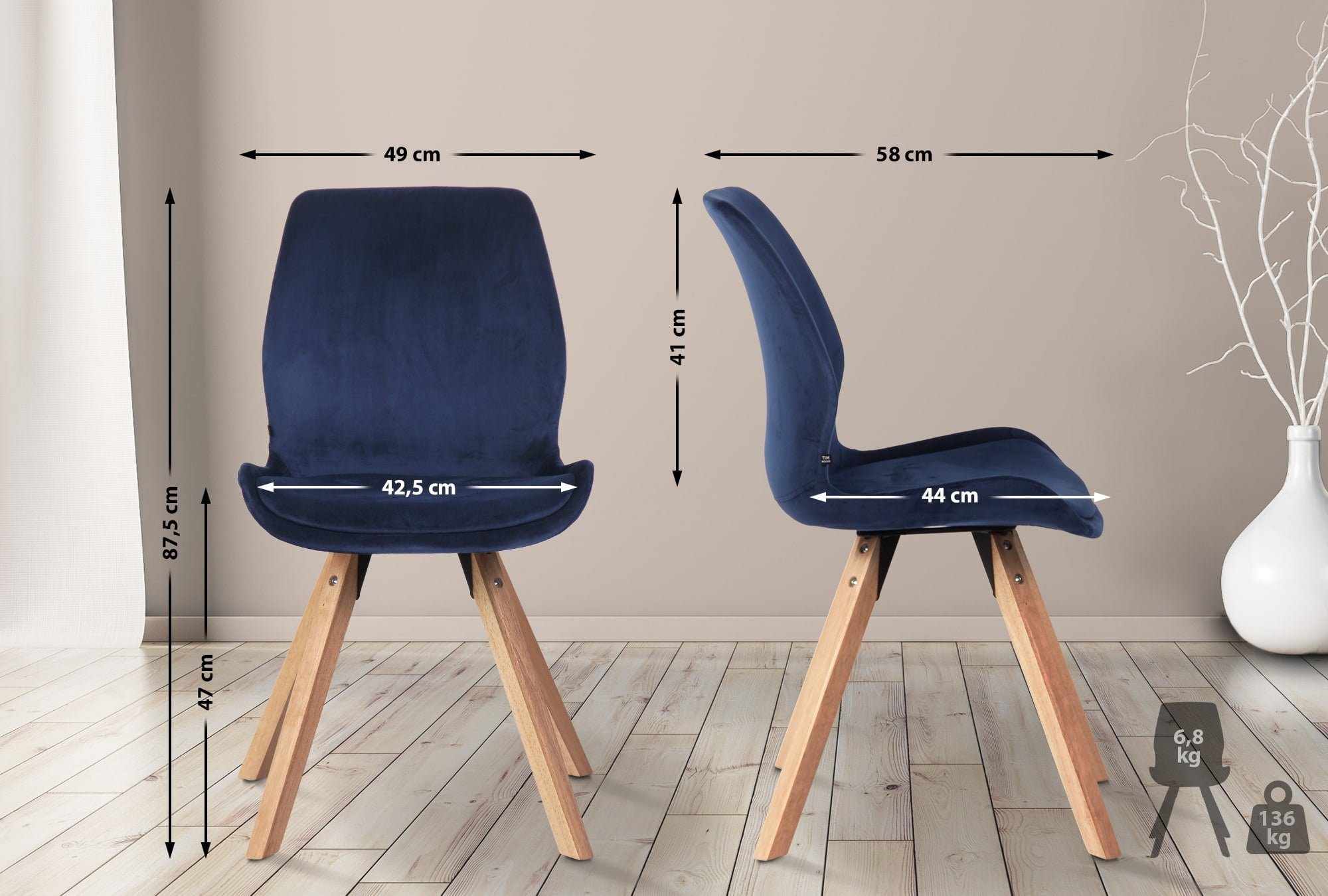 CLP Esszimmerstuhl Luna (2er Set), Kunststoff/ günstig online kaufen