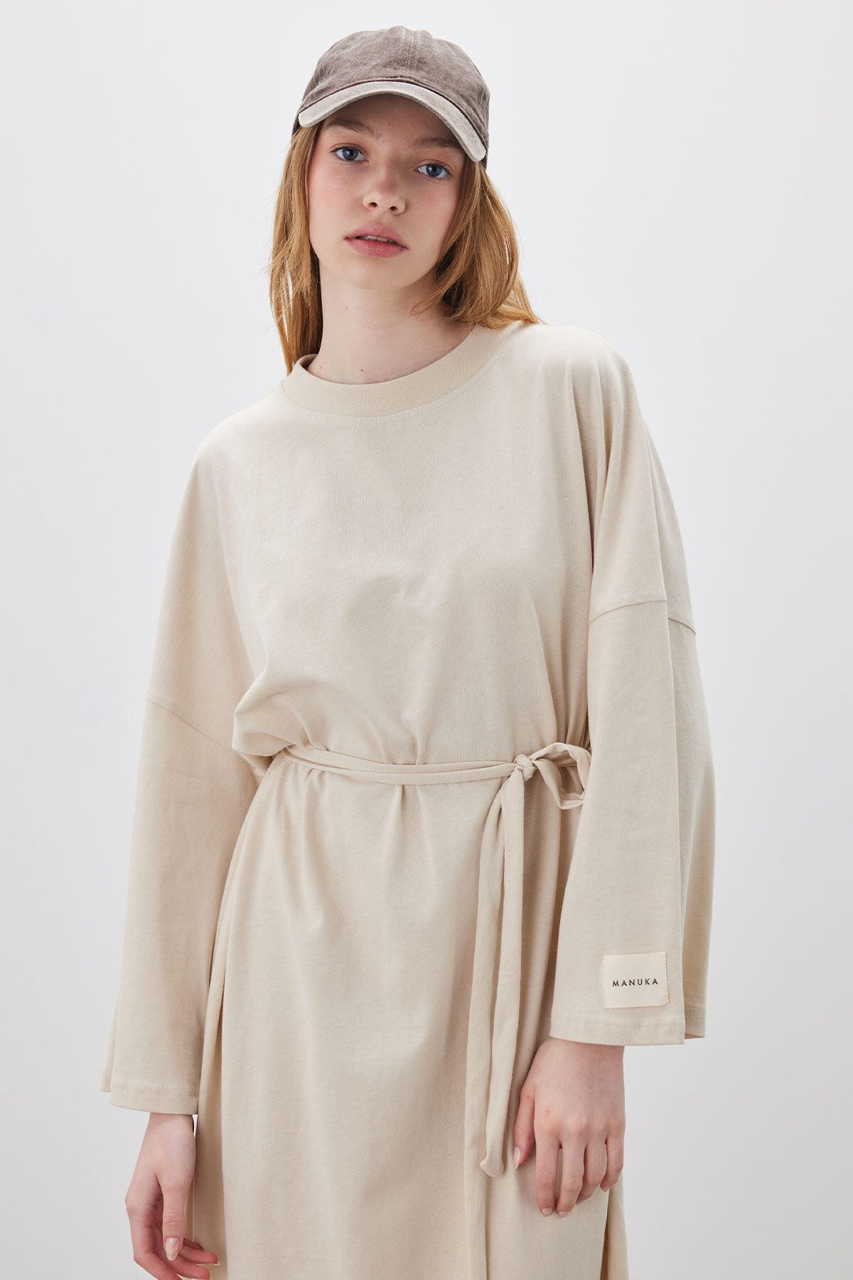 MANUKA Midikleid Oversized Langes Komfortkleid Schwarz