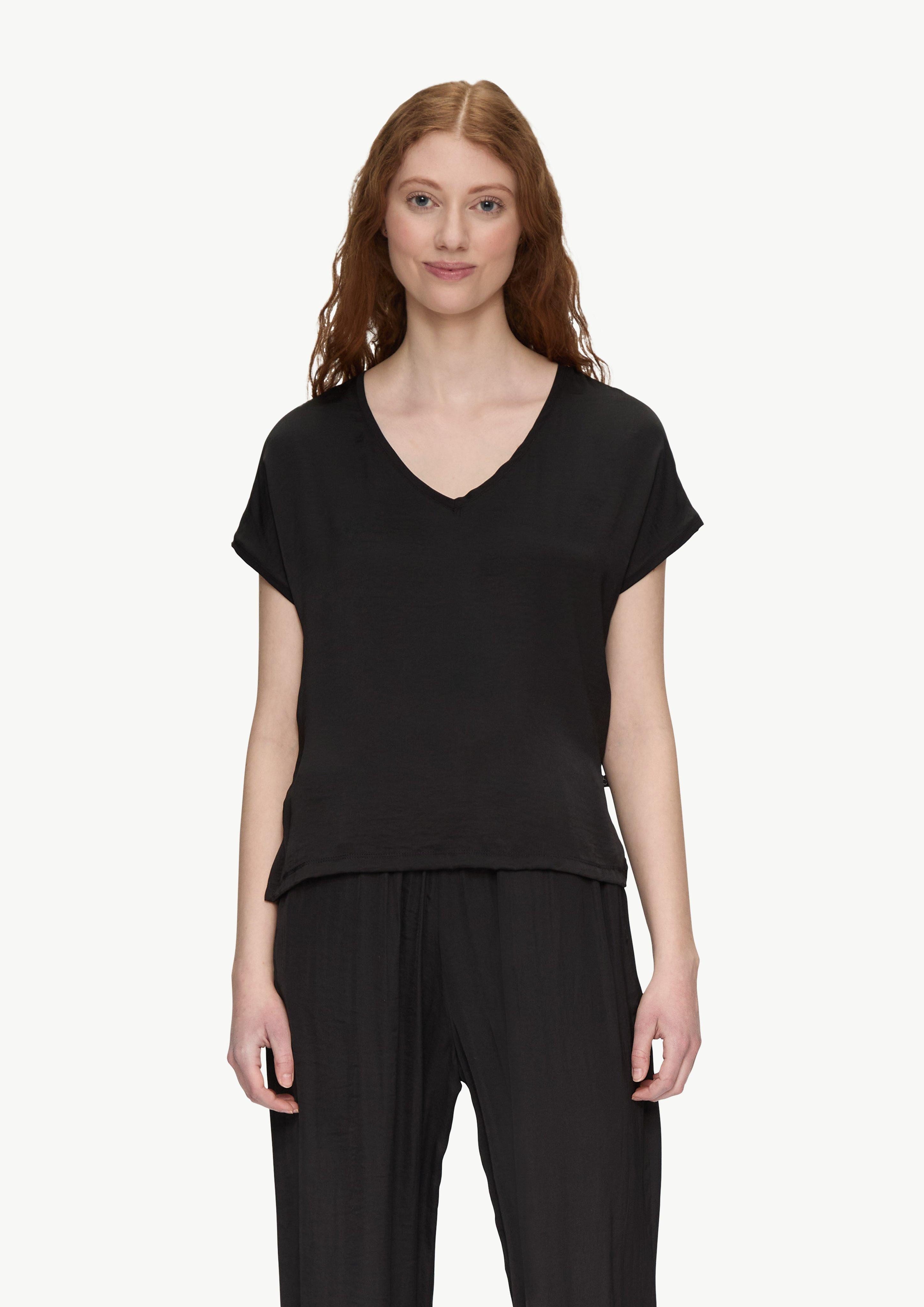 QS Kurzarmshirt Fabricmix-Shirt im Loose Fit günstig online kaufen