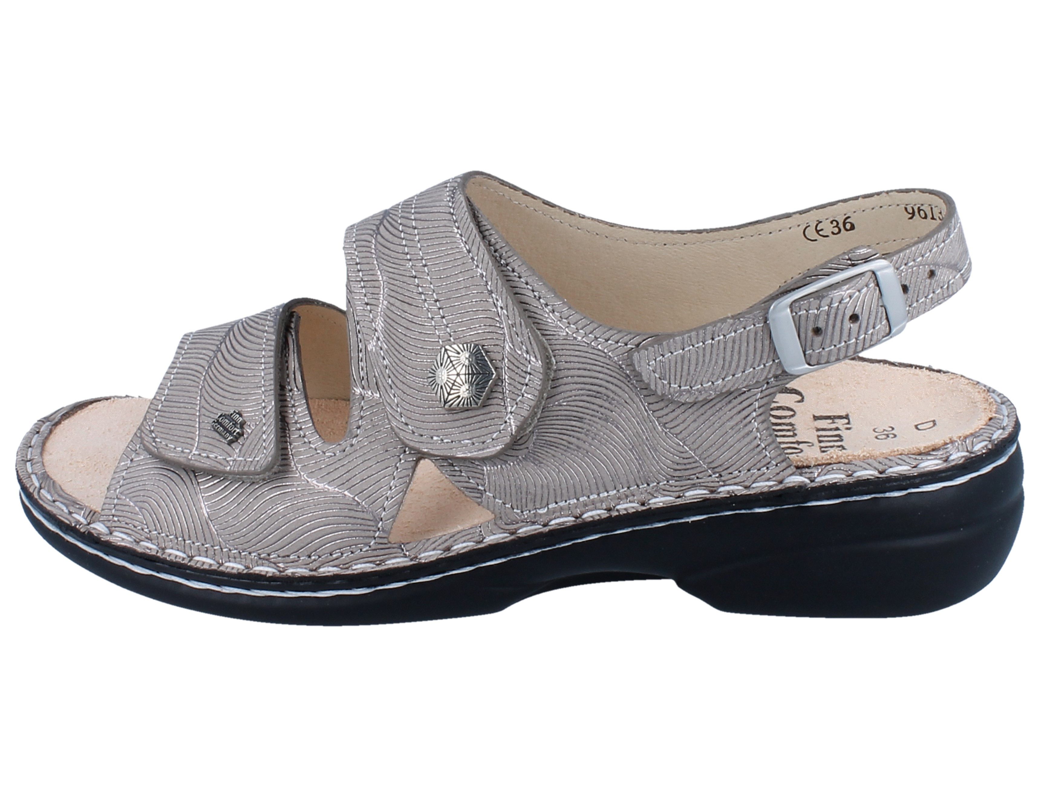 Finn Comfort FINN COMFORT Milos Damen Sandale beige Leder - Größe: 43 Sandale Wechselfußbett