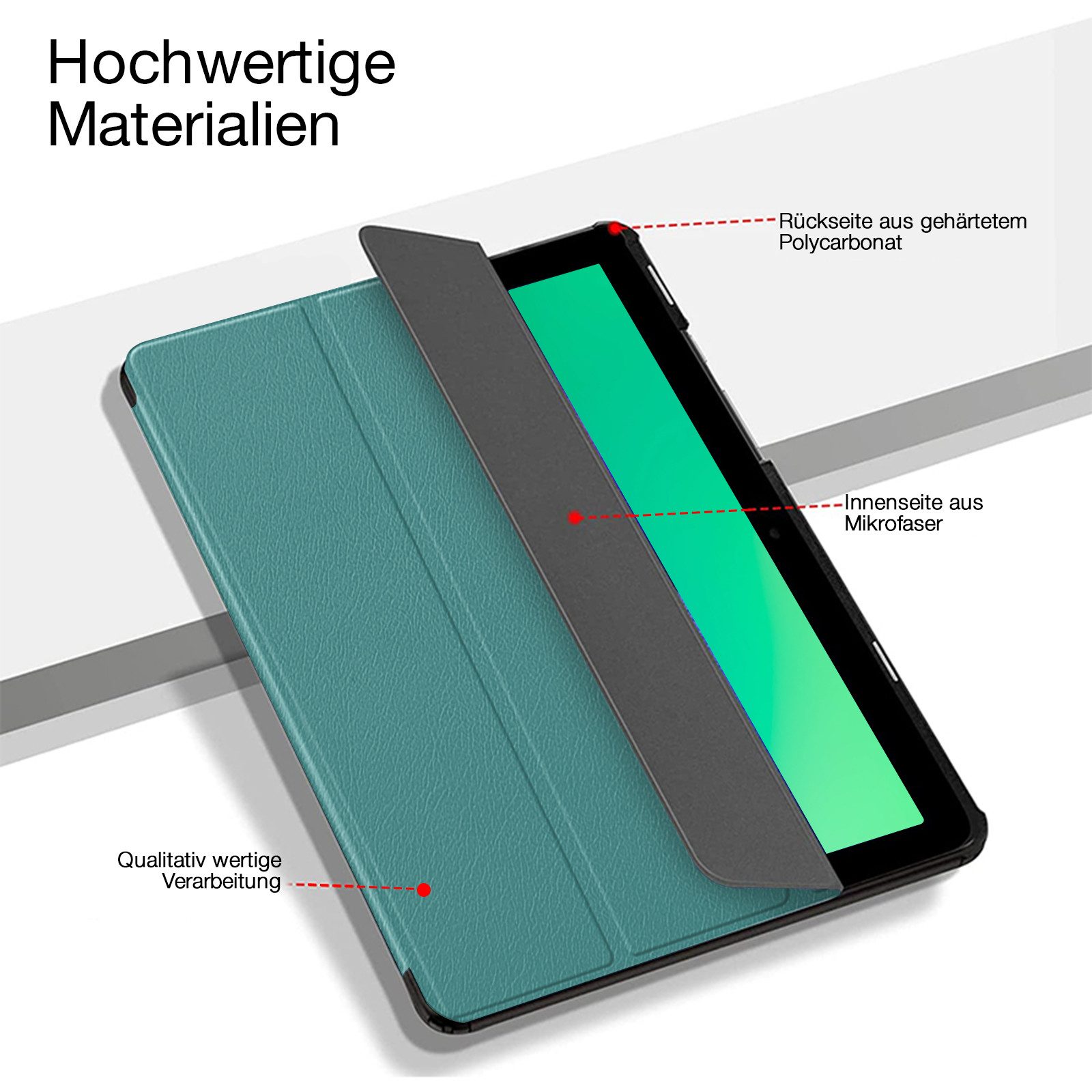 Tec-Expert Tablet-Hülle Tablet Cover Hülle für Lenovo Tab M10 Plus 10,6 Zoll (3.Gen) 2022 10.6 Zoll, 10.6, Schutzhülle Klapphülle Tasche Case
