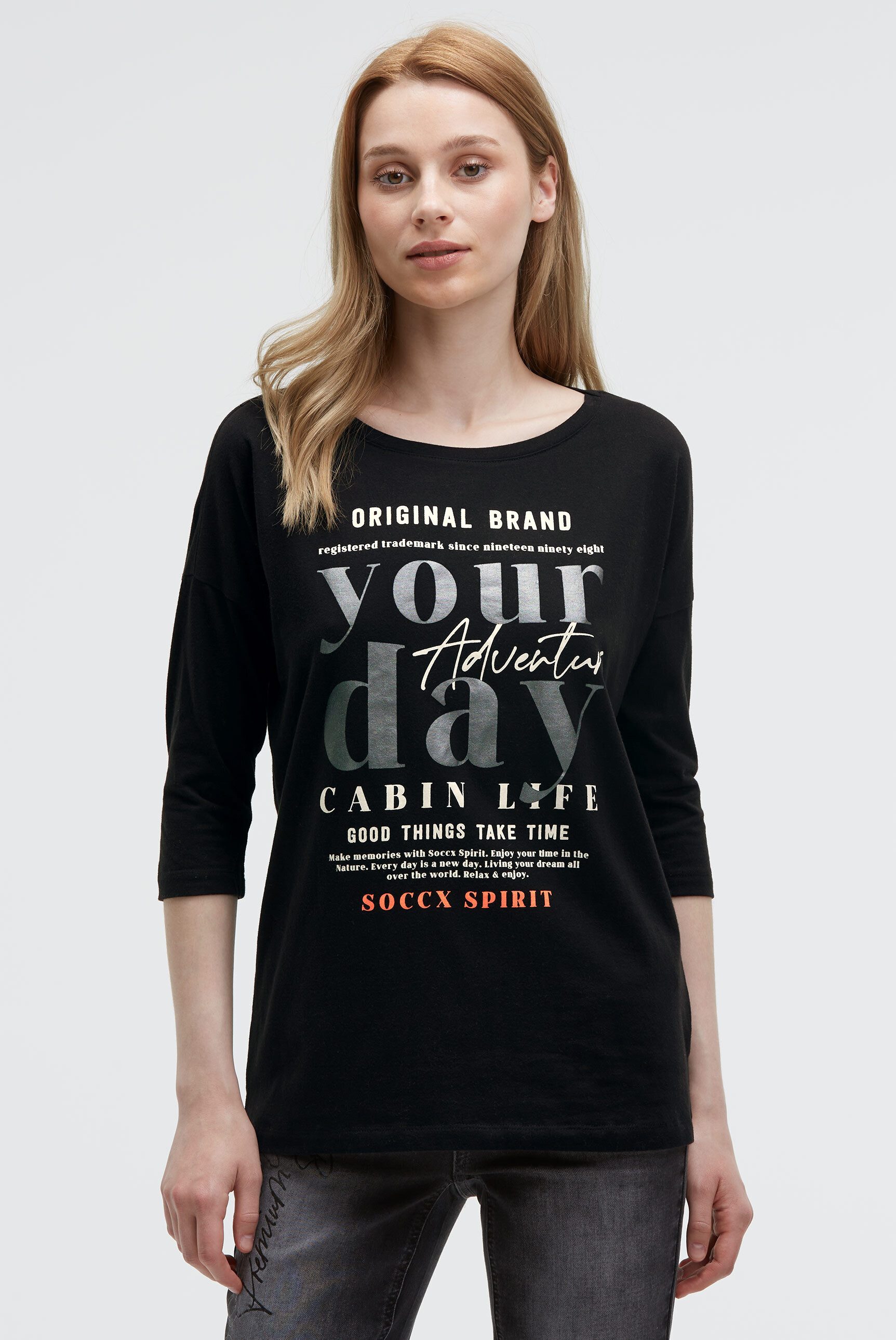 SOCCX 3/4-Arm-Shirt mit Baumwolle