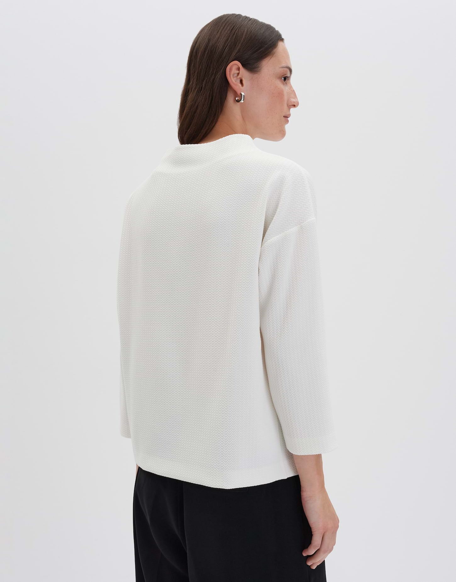 someday 3/4-Arm-Shirt KELBY Regular mit Fischgratstruktur lockere Passform, gerader Schnitt, Fischgrat Muster