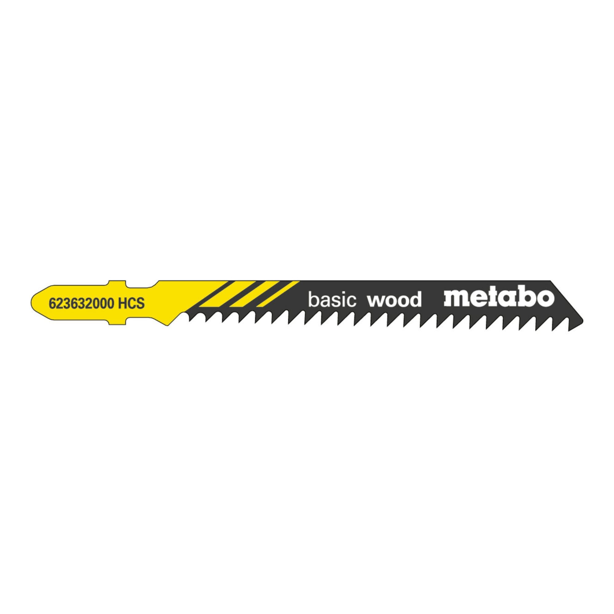metabo Stichsägeblatt Metabo 5 Stichsägeblätter "basic wood" 74/ 3,0 mm, HCS 5 Stk