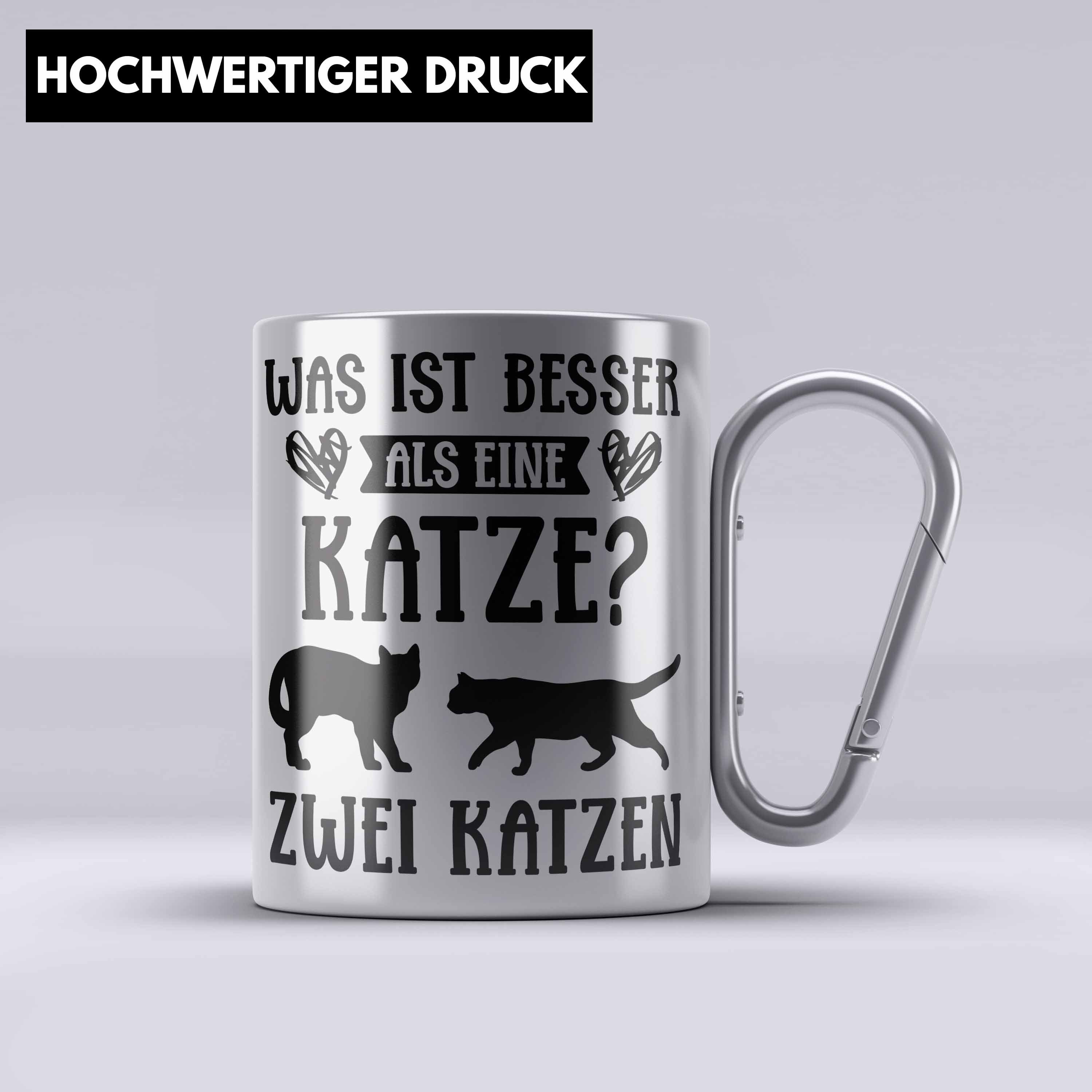 Trendation Thermotasse Katze Spruch Edelstahl Tasse Lustig Geschenk Edelstahl Edelstahl Tasse
