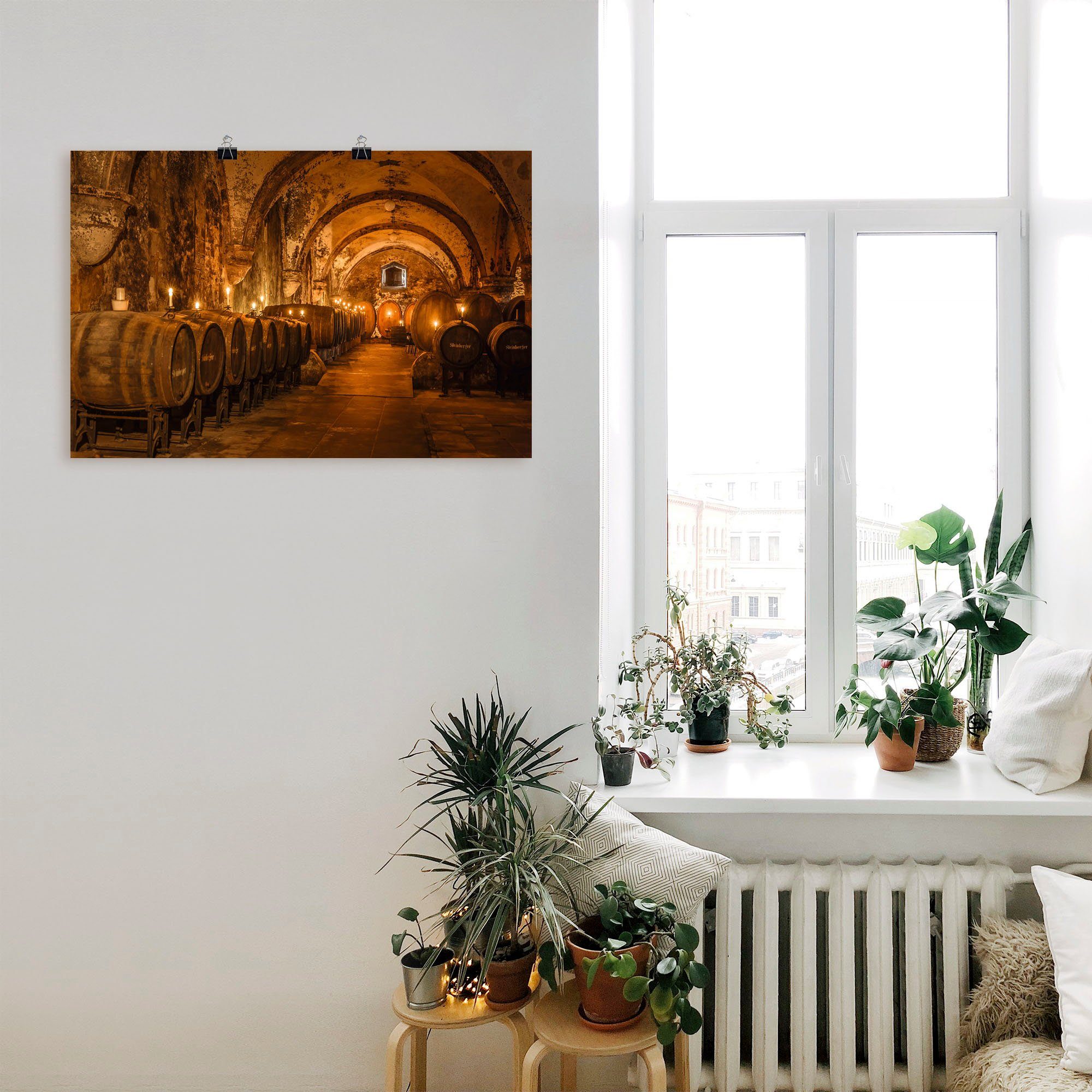 Artland Wandbild »Historischer Weinkeller Eberbach«, Wein Bilder (1 Stück), in vielen Größen & Produktarten - Alubild / Outdoorbild für den Außenbereich, Leinwandbild, Poster, Wandaufkleber / Wandtattoo auch für Badezimmer geeignet-kaufen