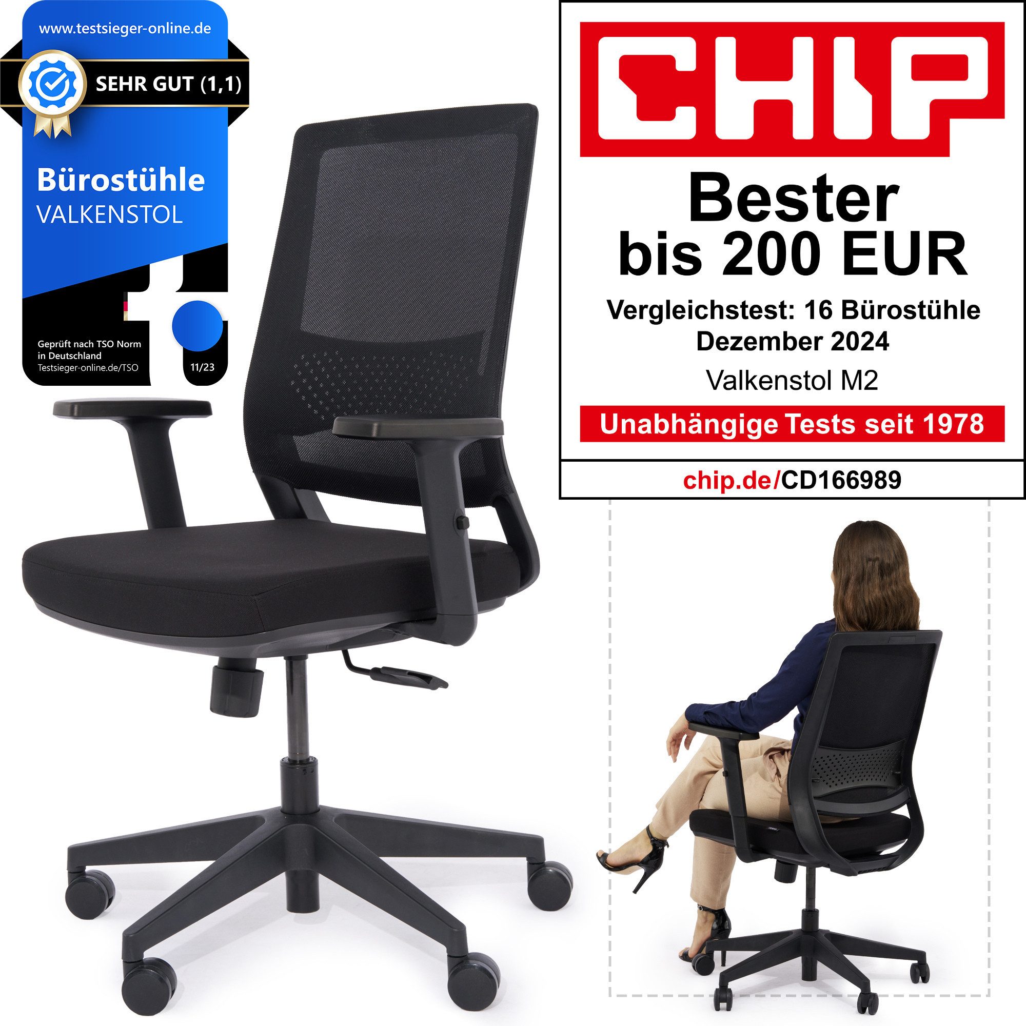 VALKENSTOL Bürostuhl M2 Ergonomischer Bürostuhl 150 günstig online kaufen