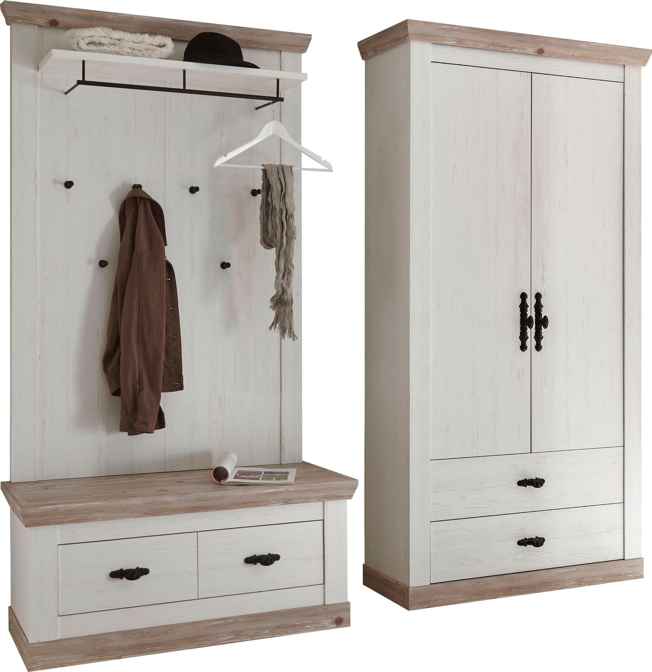 Home affaire Garderoben-Set "Florenz" 3 Stk. tlg. bestehend aus 1 Bank, 1 P günstig online kaufen