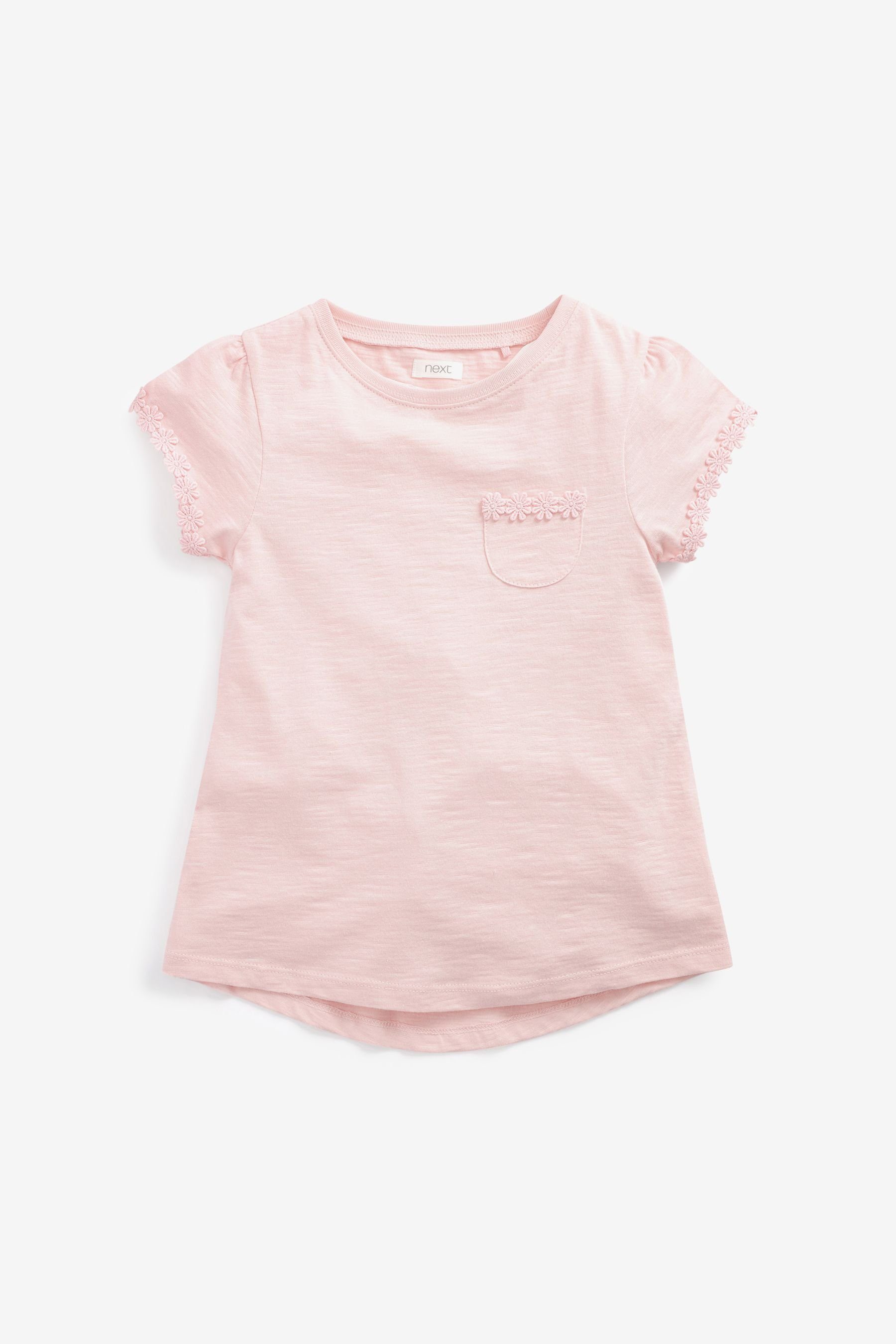 Next T-Shirt T-Shirt mit Blümchentasche (1-tlg) Pink