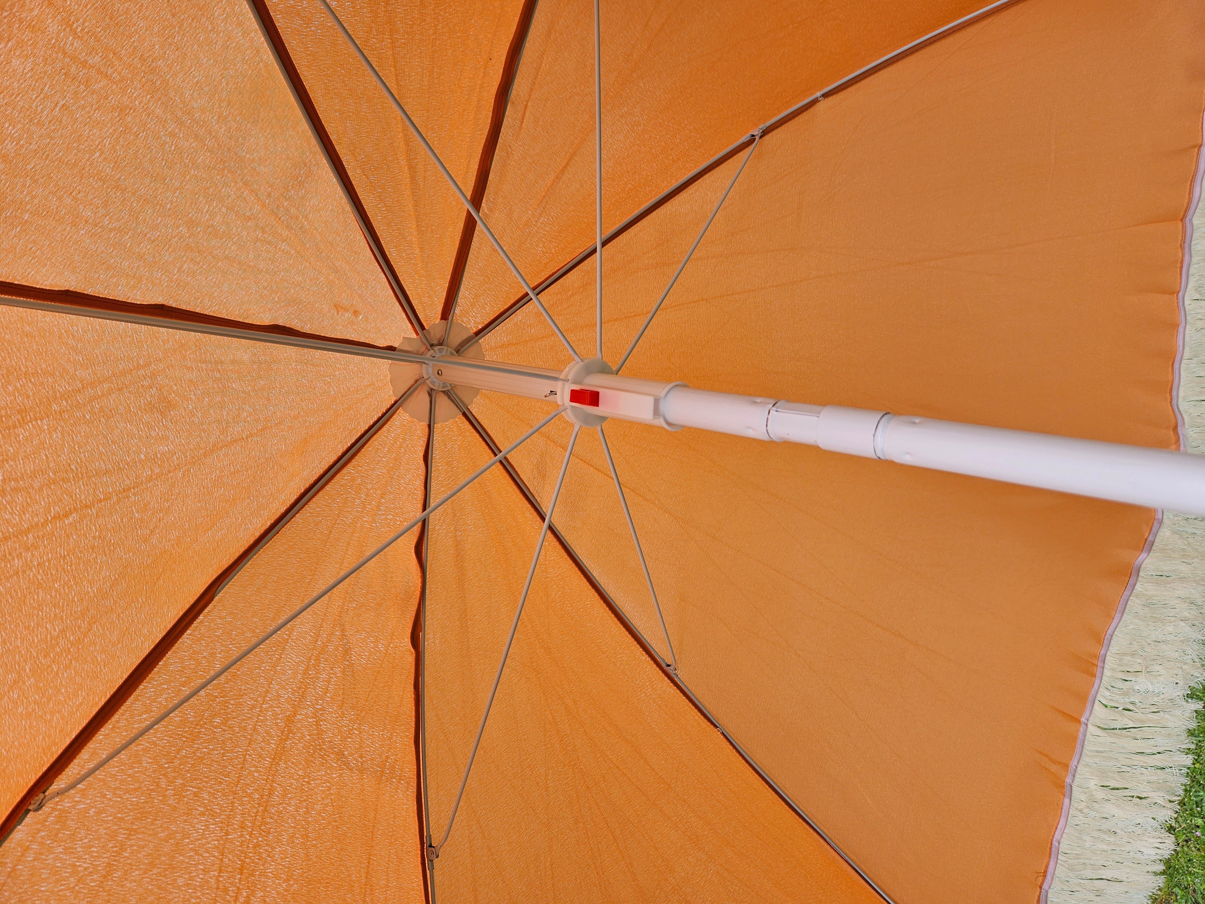 Meinposten Sonnenschirm Strandschirm Schirm UV Schutz mit Fransen Tasche knickbar Ø 150 cm, abknickbar