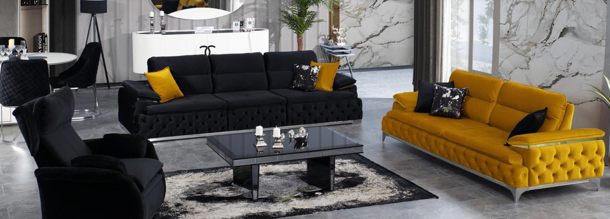 JVmoebel Sofa, Sofagarnitur 3+3 Sitzer Set Design Sofas Polster Couchen Stoff Relax
