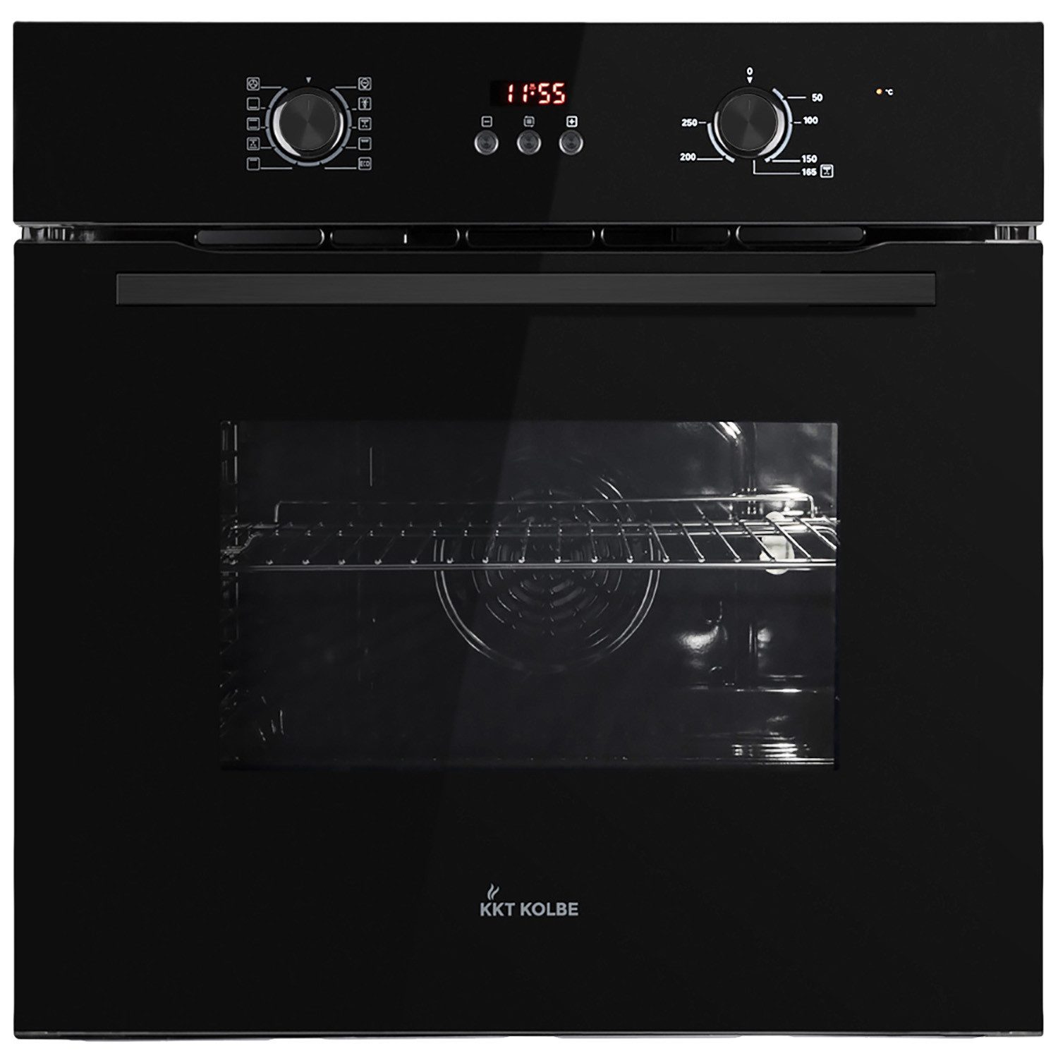 KKT KOLBE Einbaubackofen Backofen Elektroherd BO8005FB, DampfClean, 60cm / Einbauherd / Full Black / Heißluft / Grill-/Brat-System
