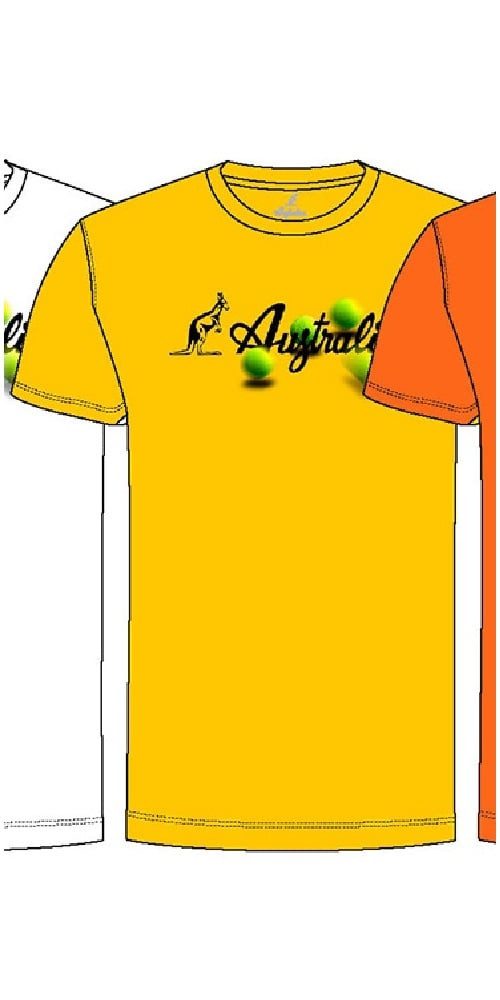 T-Shirt Tennis Australian Balls (Baumwolle) gelb Herren