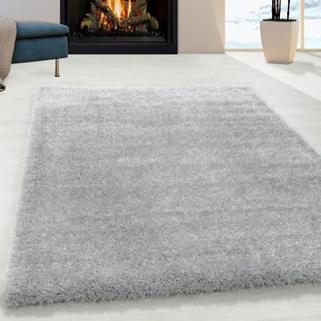 Teppich Hochflor Teppich Baquoa Silberfarbe, Teppich Boss, rechteckig, Höhe: 50 mm