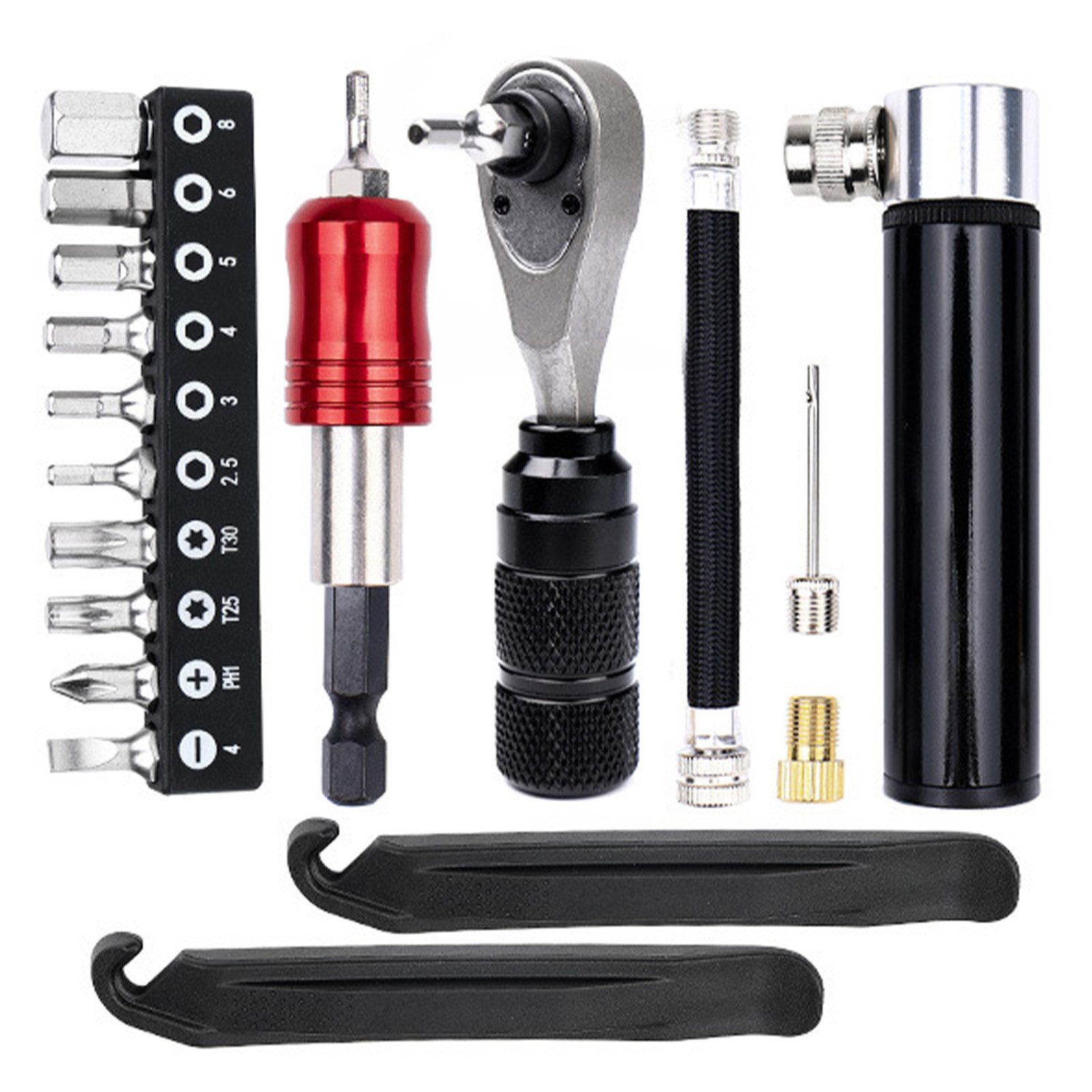 GARRYFIZH Fahrrad-Reparaturset Fahrrad Ratschen-Reparatur Set Ratschenschlüssel 72 Zähne 10 Bits, Tragbar, Zeitsparend und mühelos, Magnetische Befestigung