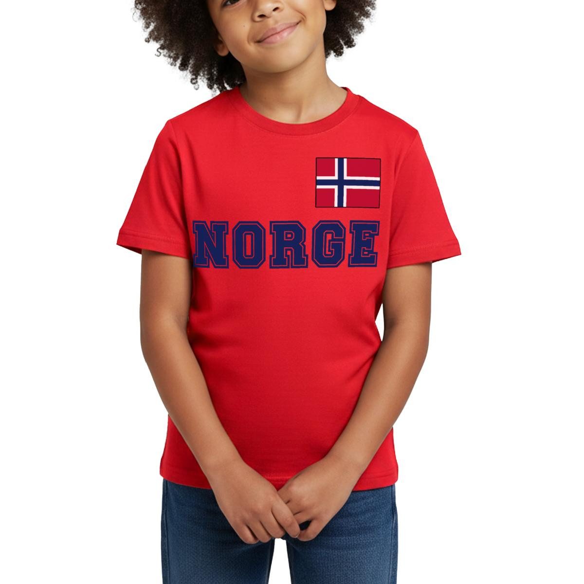 Spreadshirt T-Shirt Norwegen Trikot, Norwegen Fußball Flagge Kinder T-Shirt (1-tlg) Fällt klein aus. Wir empfehlen, eine Größe größer zu bestellen.