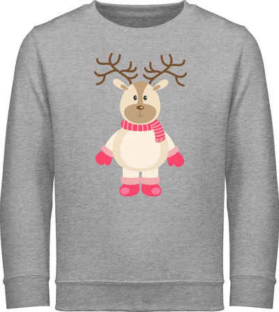 Shirtracer Sweatshirt Winter Rentier Schal Mütze - Weihnachten Kleidung Kinder - Kinder Premium Pullover weihnachtspullover 134 - weihnachtspulli rentier junge 140