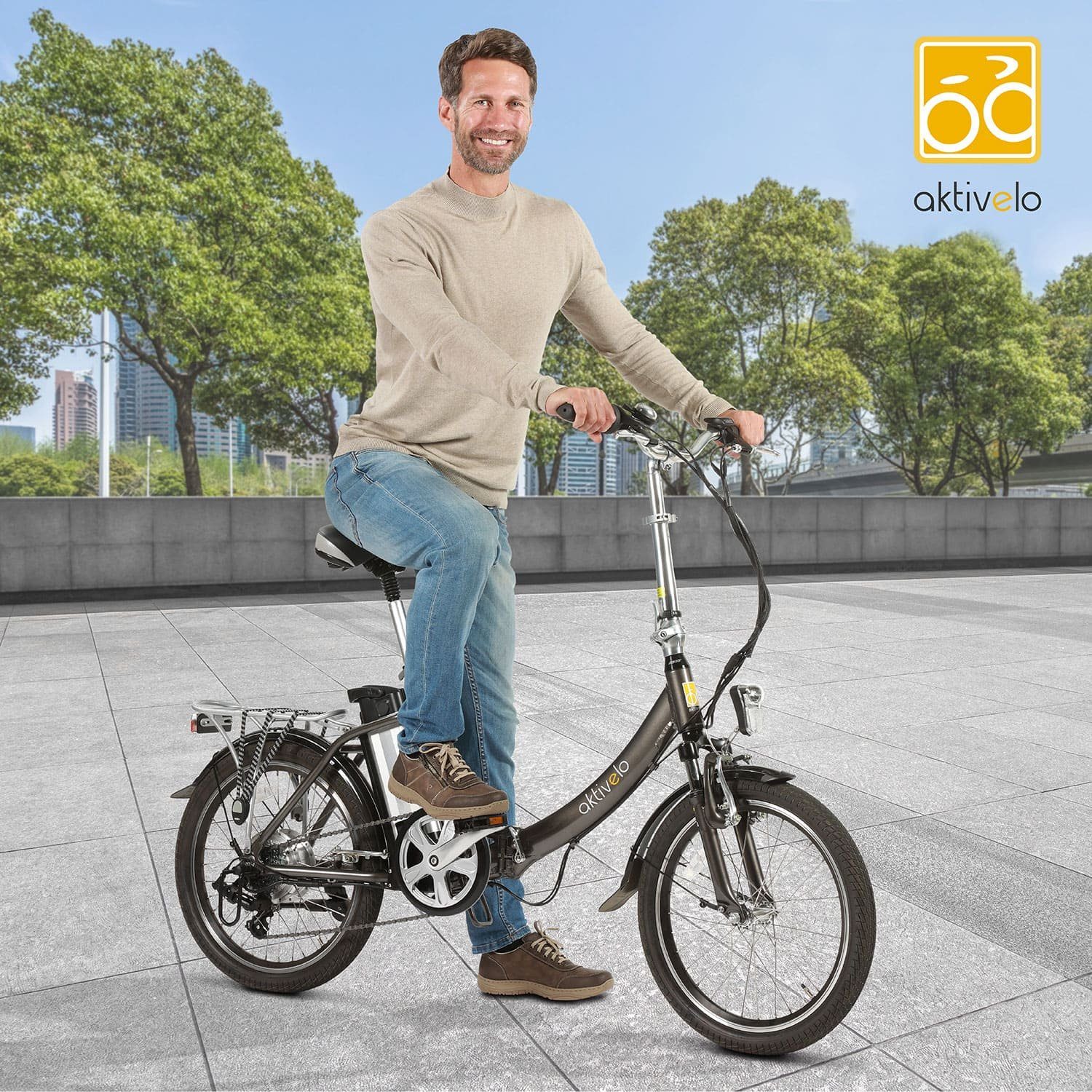 Akku, »Sport«, Akku Kettenschaltung, E-Bike aktivelo klappbar Gang, Wh 6 316.8 (mit Ladegerät), Hinterrad-Nabenmotor,