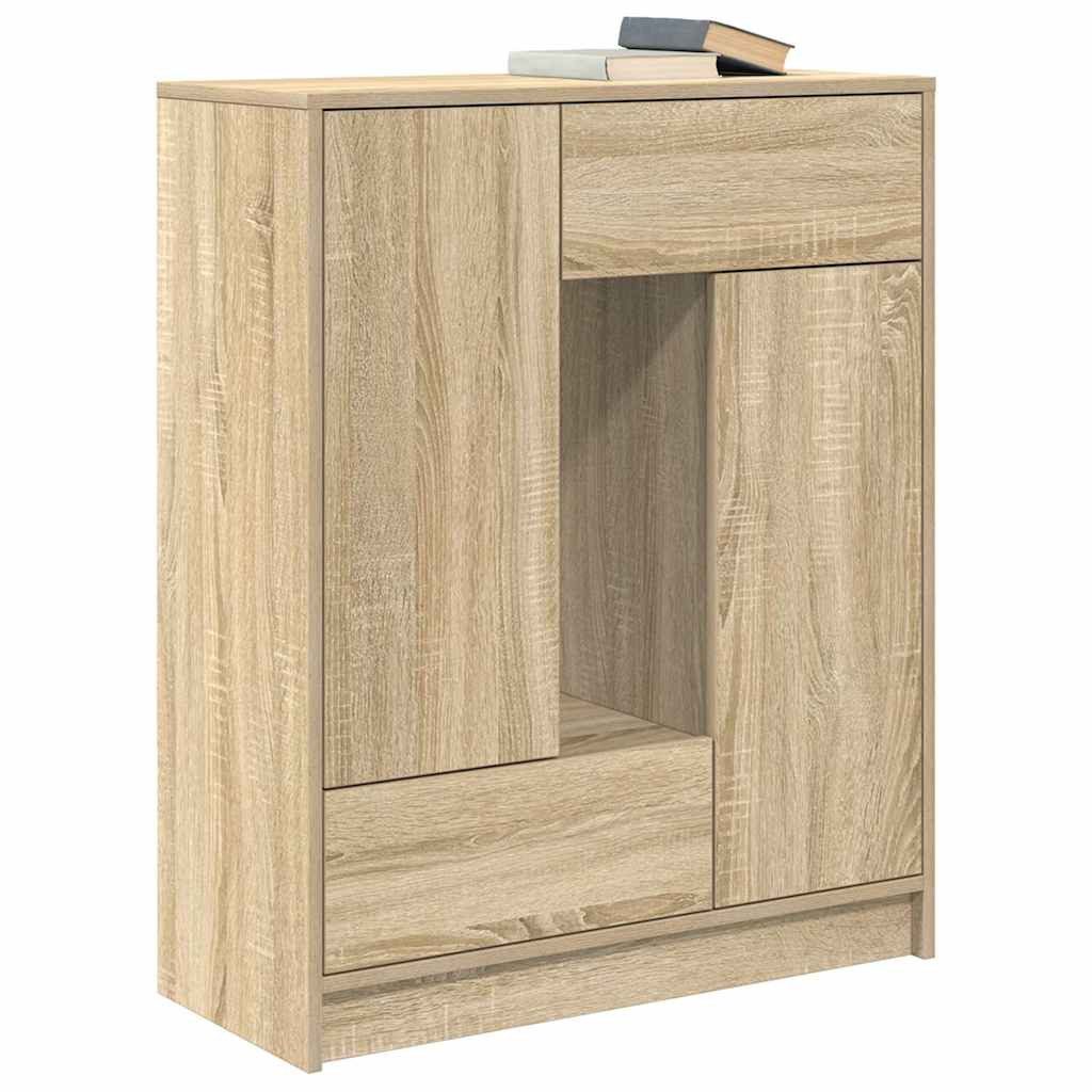 vidaXL Sideboard Sideboard mit Schubladen und Türen Sonoma-Eiche 73x31x90 cm (1 St) – Bild 4 von 5