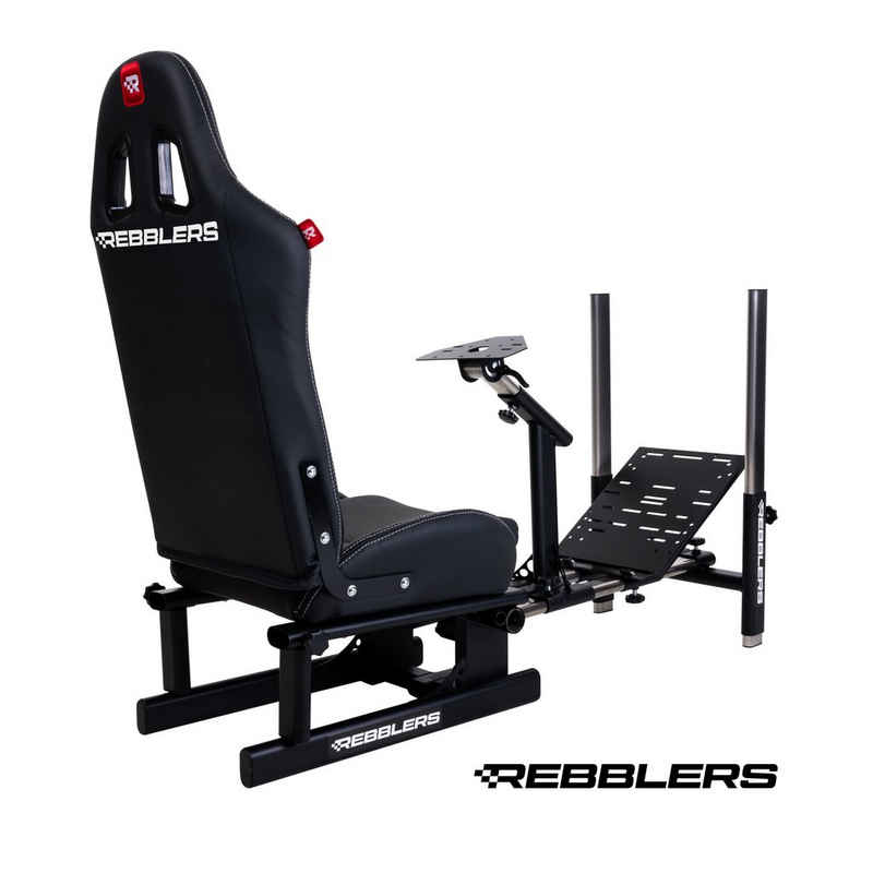 Rebblers Gaming-Stuhl REBBLERS Rennsimulator Cockpit für F1, Touring und GT, in Sekunden von der F1- bis zur Tourenwagen- oder Rallye-Position