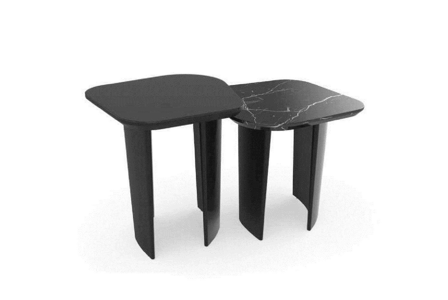 Xlmoebel Beistelltisch Luxus Beistelltisch Wohnzimmertisch Schwarz Design (2-St., 2x Beisteltisch), Hergestellt in Europa
