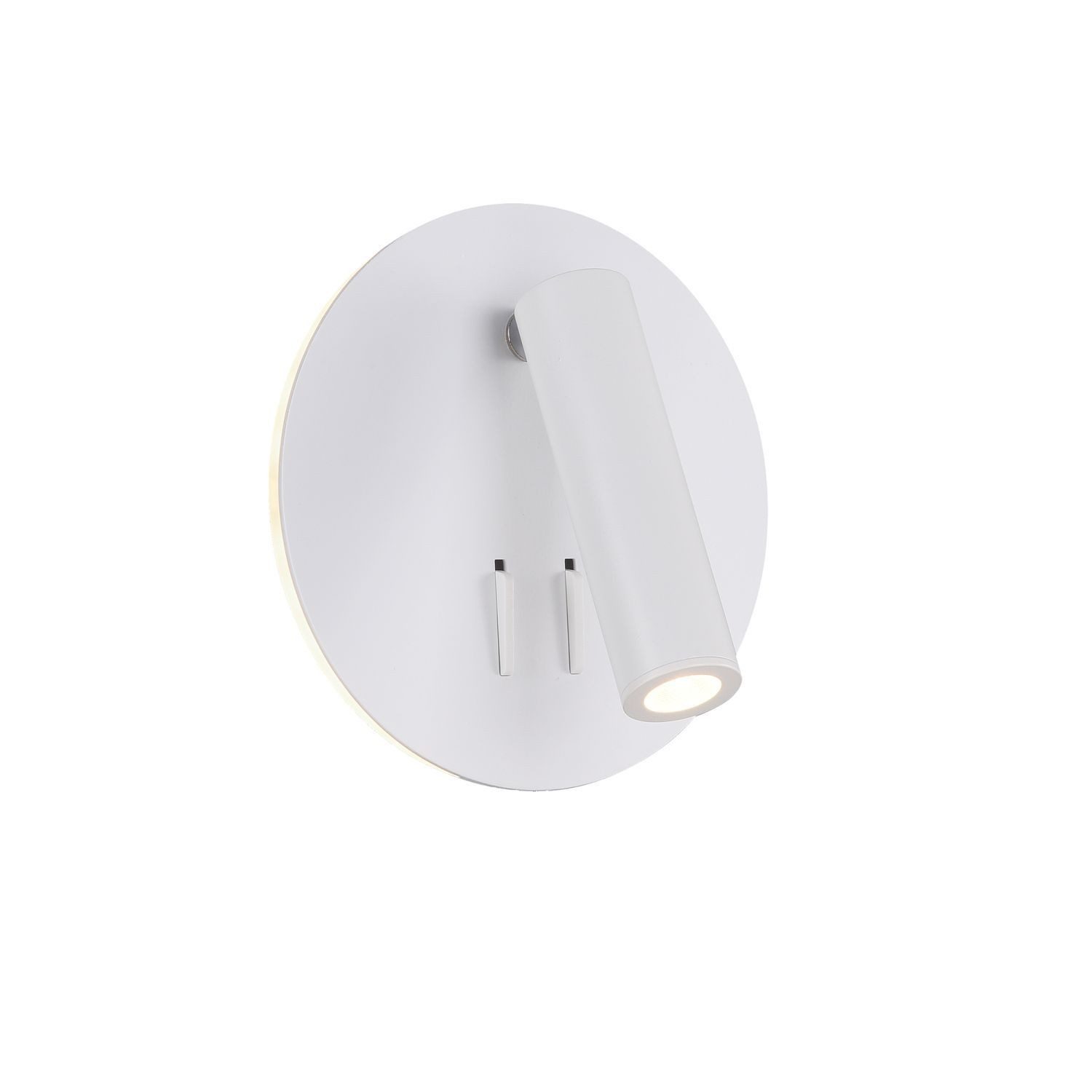 Licht-Erlebnisse Wandleuchte GIMO, LED fest integriert, Warmweiß, LED Aluminium verstellbar 14 cm hoch mit Schalter Weiß rund 550 lm