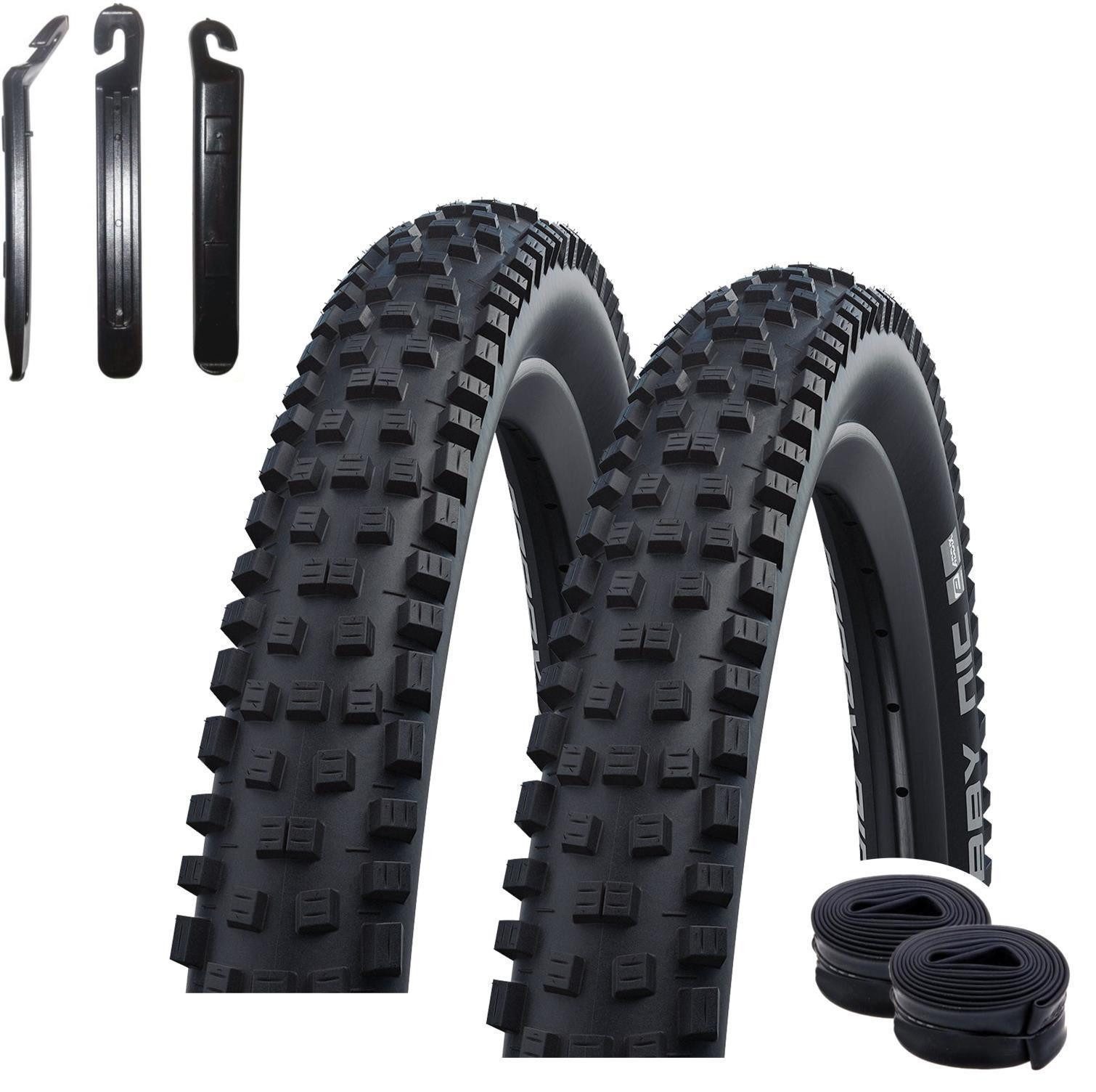 maxxi4you Fahrradreifen 2 x Schwalbe Nobby Nic Addix 29 x 2,25 Schwarz + 2 x DV19 inkl. RH