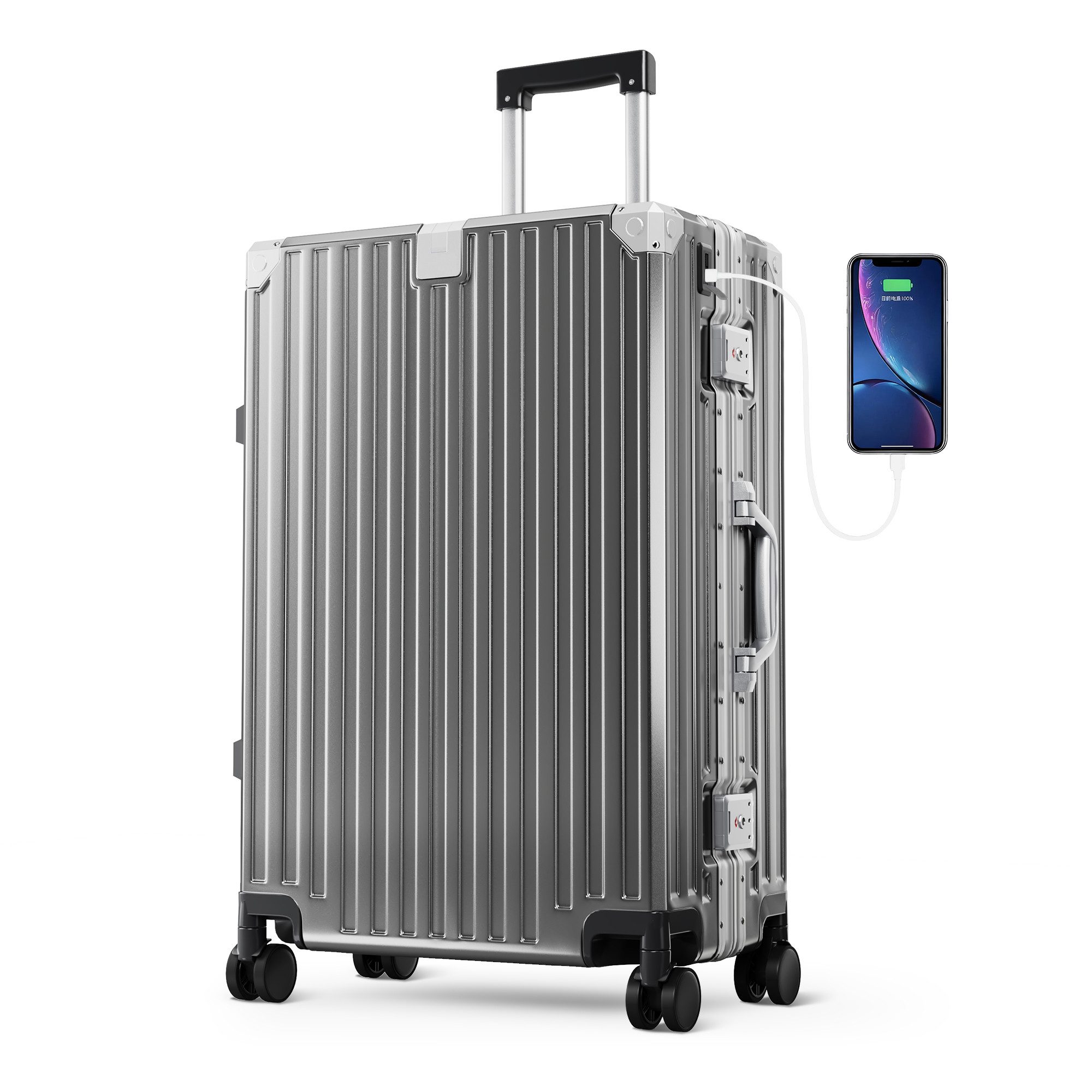 ALPHA CAMP Koffer Hartschalenkoffer (20, 24, 28 Inch) Reisekoffer mit Rollen, Polycarbonat Handgepäck Luggage mit TSA Schloss & Aluminium Rahmen