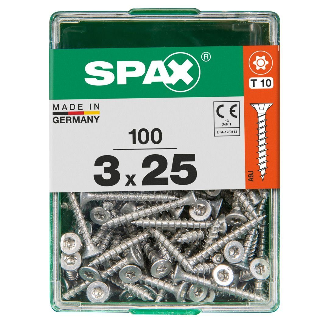 10 Spax mm Universalschrauben - Holzbauschraube 3.0 100 x 25 TX SPAX