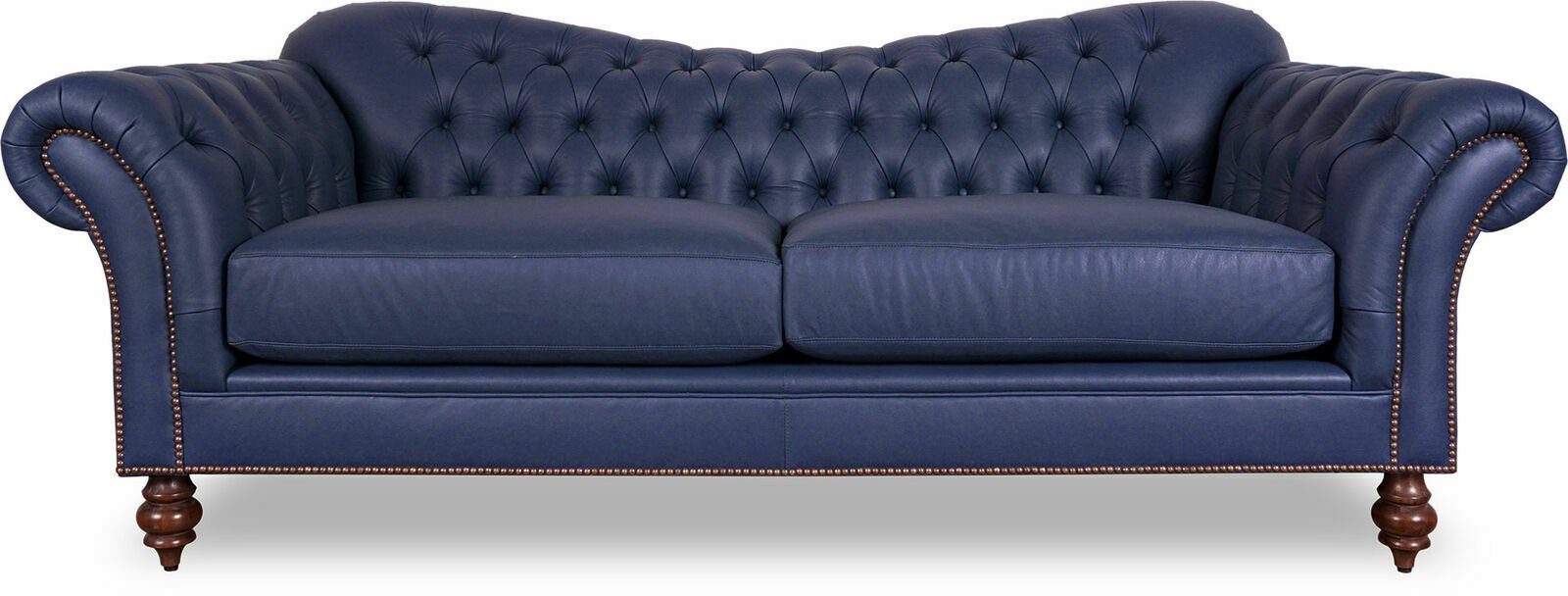 Europe Sofa Made Chesterfield Couch Couchen Blau in JVmoebel 3-Sitzer Wohnzimmer Leder,