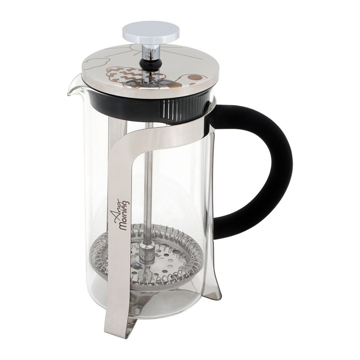 ANY MORNING French Press Kanne Any Morning FY450 French Press Kaffeebereiter, 600 Ml, Silber | French Press