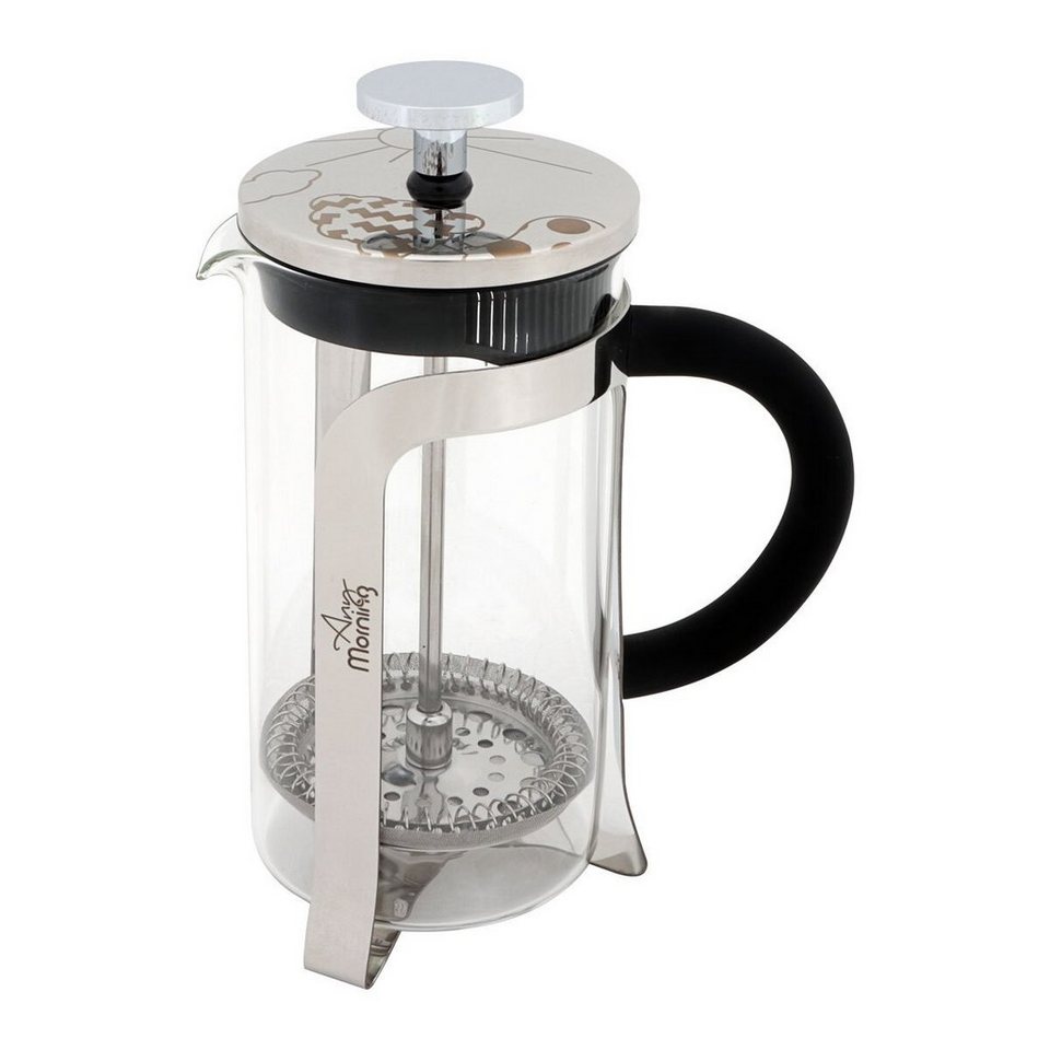 ANY MORNING French Press Kanne Any Morning FY450 French Press Kaffeebereiter,  600 Ml, Silber