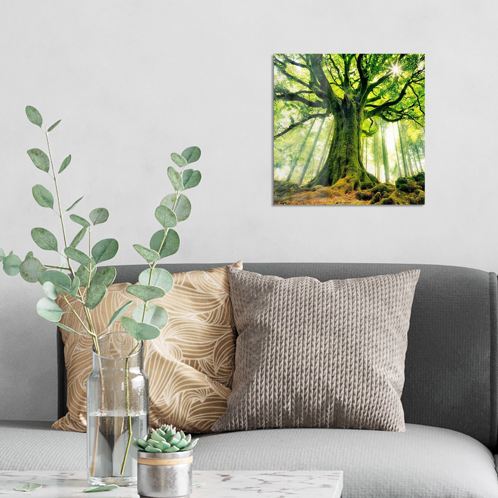 DEQORI Glasbild 'Eindrucksvoller Baum', 'Eindrucksvoller Baum', Glas Wandbild Bild schwebend modern