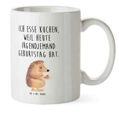 Mr. & Mrs. Panda Kinderbecher Igel Kuchenstück - Weiß - Geschenk, Kunststoff Tasse, Bruchsichere Ta, Kunststoff, Kindergeschichten Motive