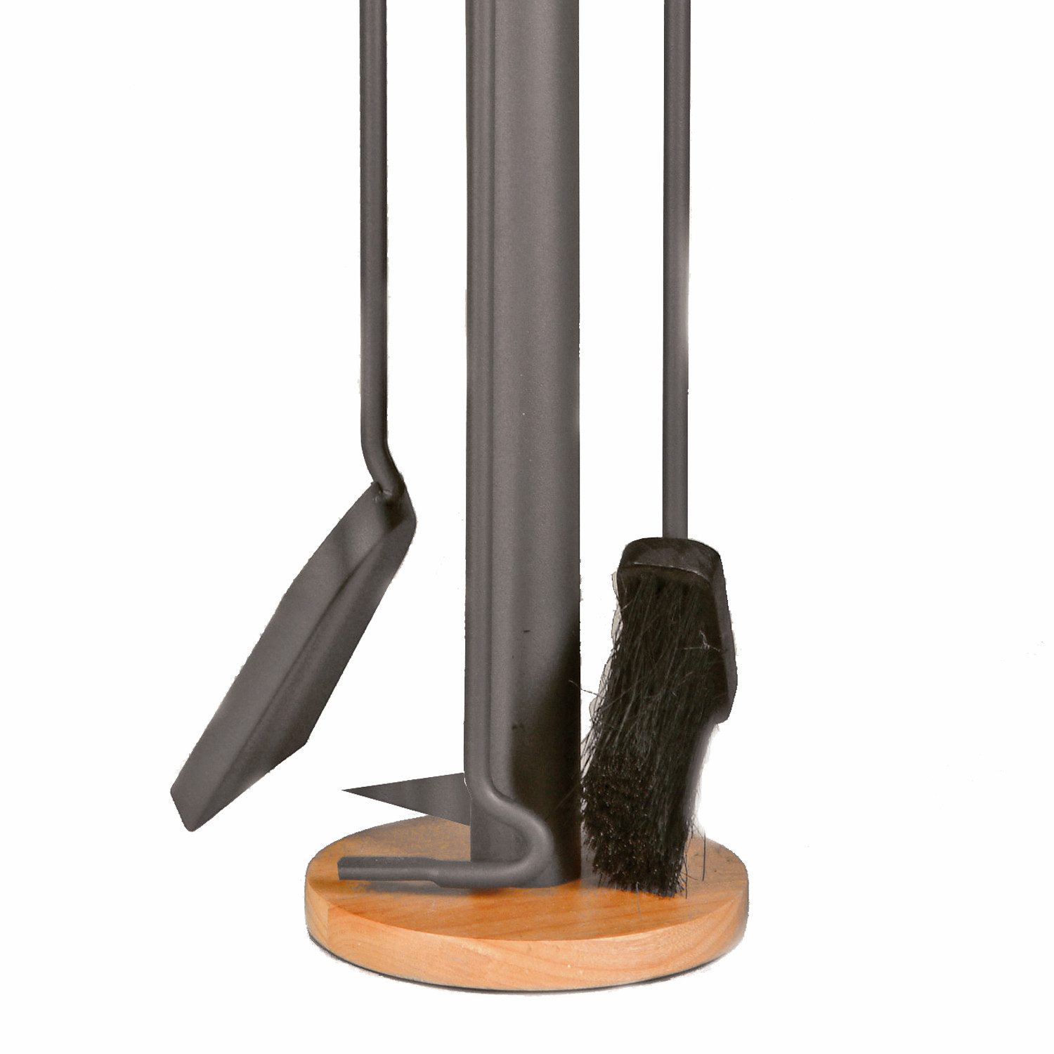 Raik Kamingarnitur Raik Kaminbesteck, 4-teilig, anthrazit beschichtet, Holzgriffe, 64cm