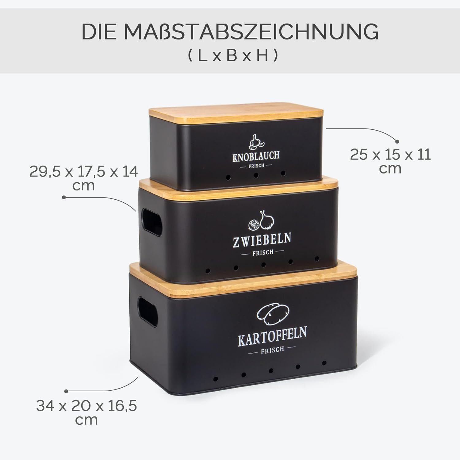 KingLux Aufbewahrungsbox 3Stk.Kartoffel Aufbewahrungsbox, Hält Gemüse Länger Frisch (3 St)