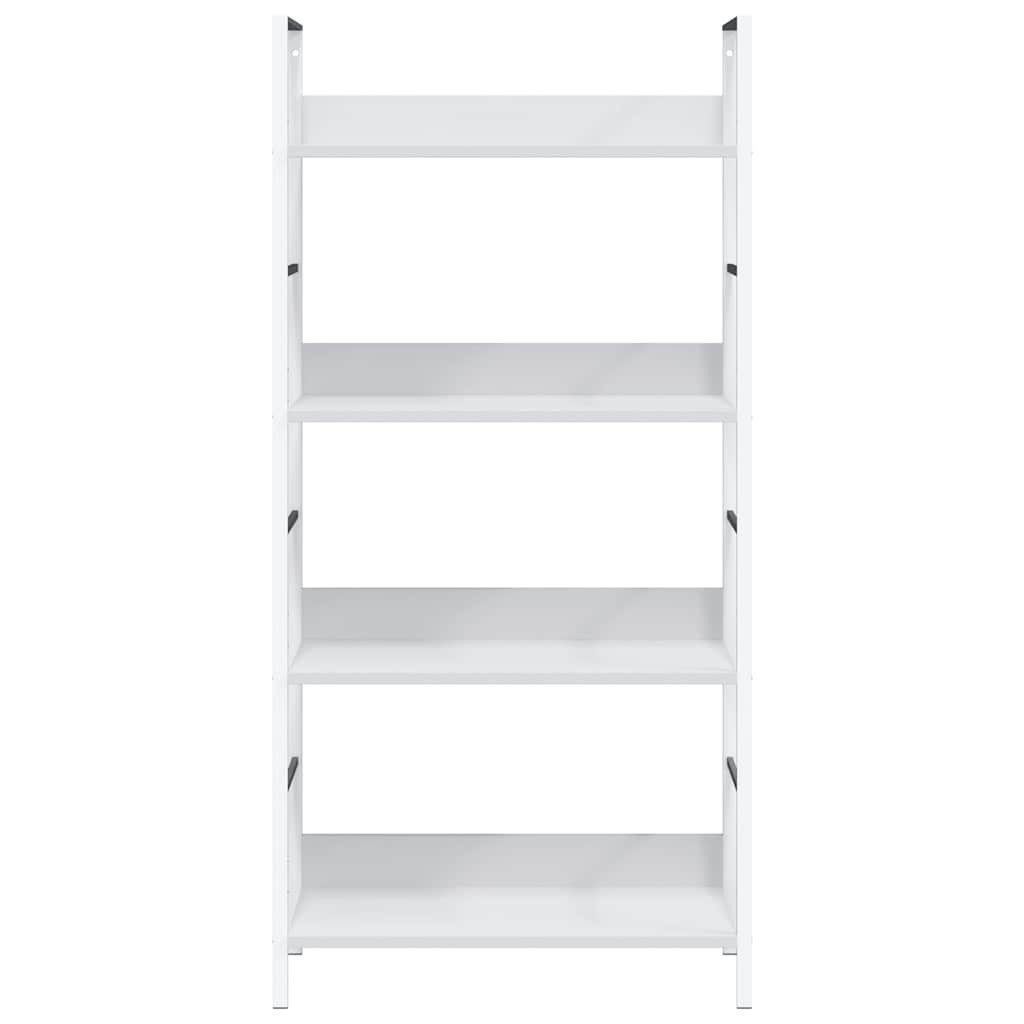 vidaXL Bücherregal Bücherregal 4 Regalböden Weiß 60×27,6×124,5 cm Holzwerkstoff, 1-tlg. – Bild 5 von 5