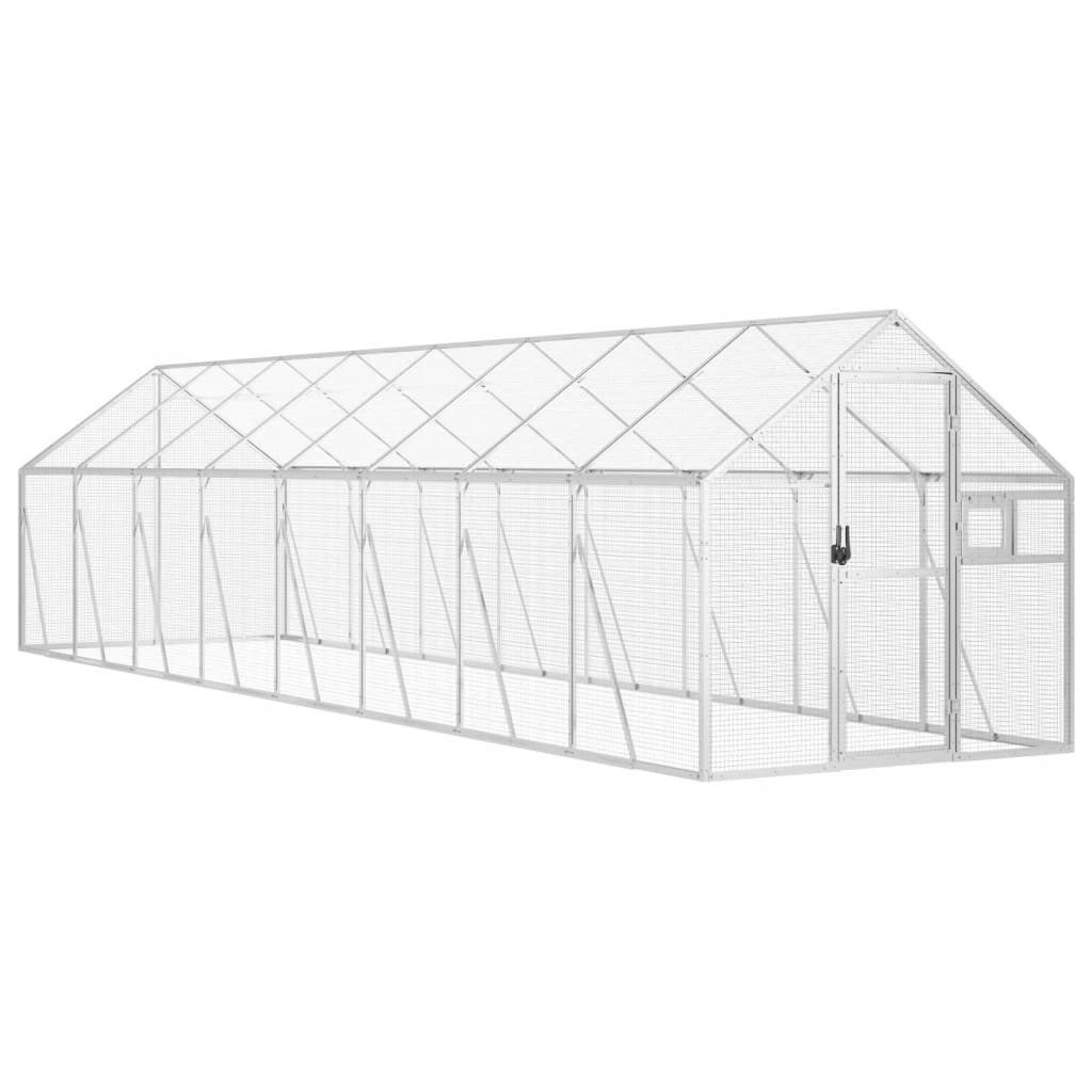 vidaXL Voliere, Silbern 1,79x8x1,85 m Aluminium