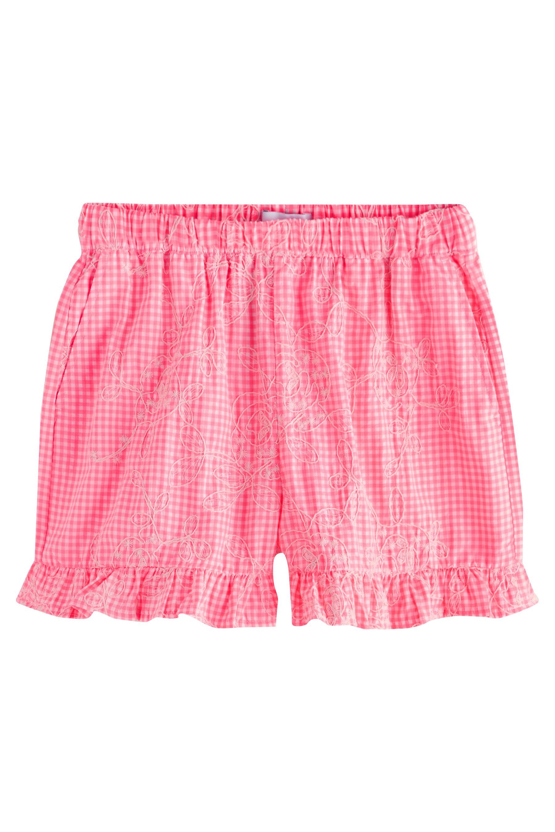 Next Shorts Vichykaro-Shorts mit Stickerei (1-tlg)