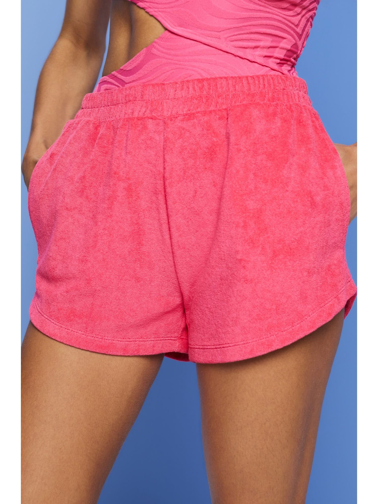 PINK Frottee aus Esprit FUCHSIA Recycelt: (1-tlg) Shorts Strand-Shorts